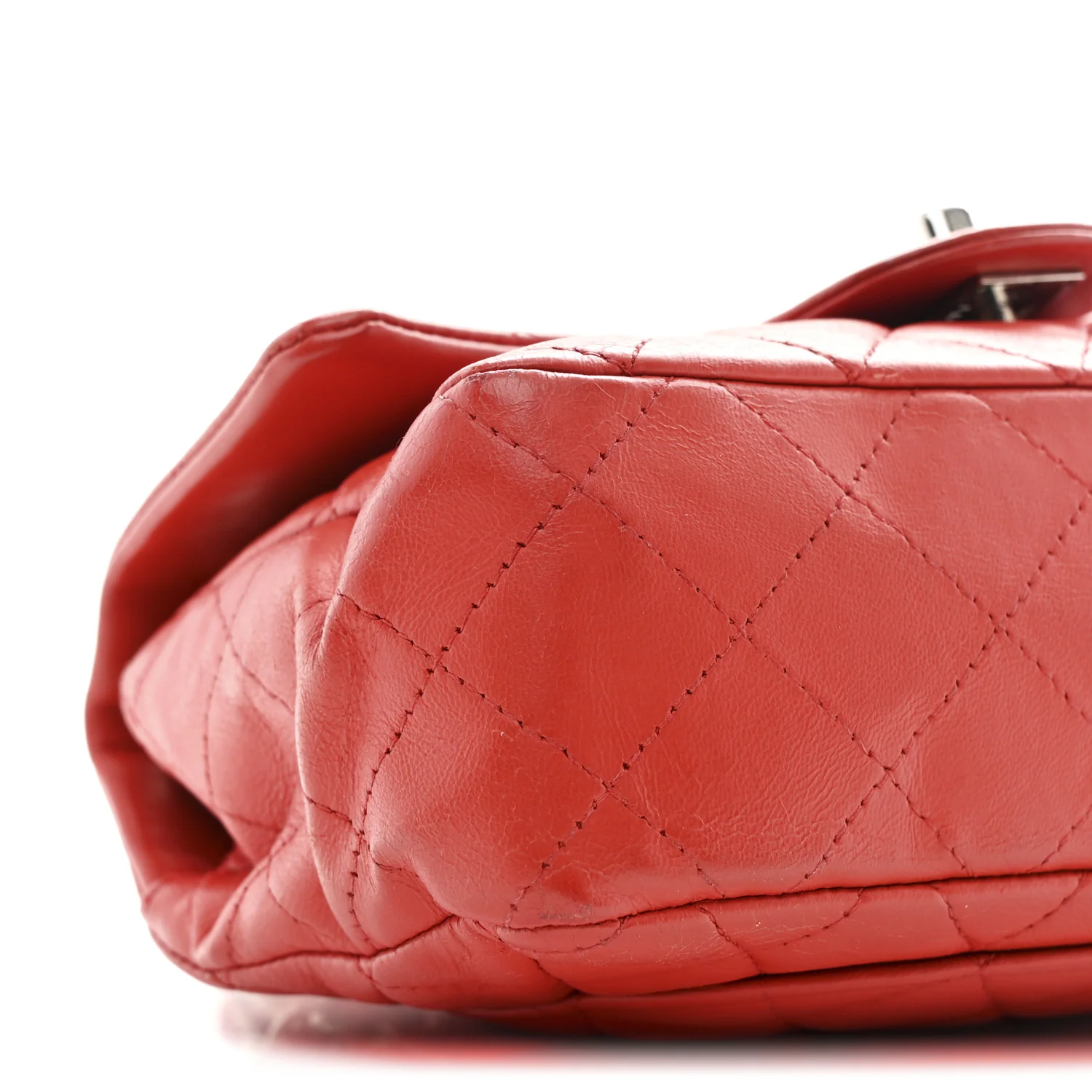 Lambskin Quilted Mini Rectangular Flap Red - Image 9