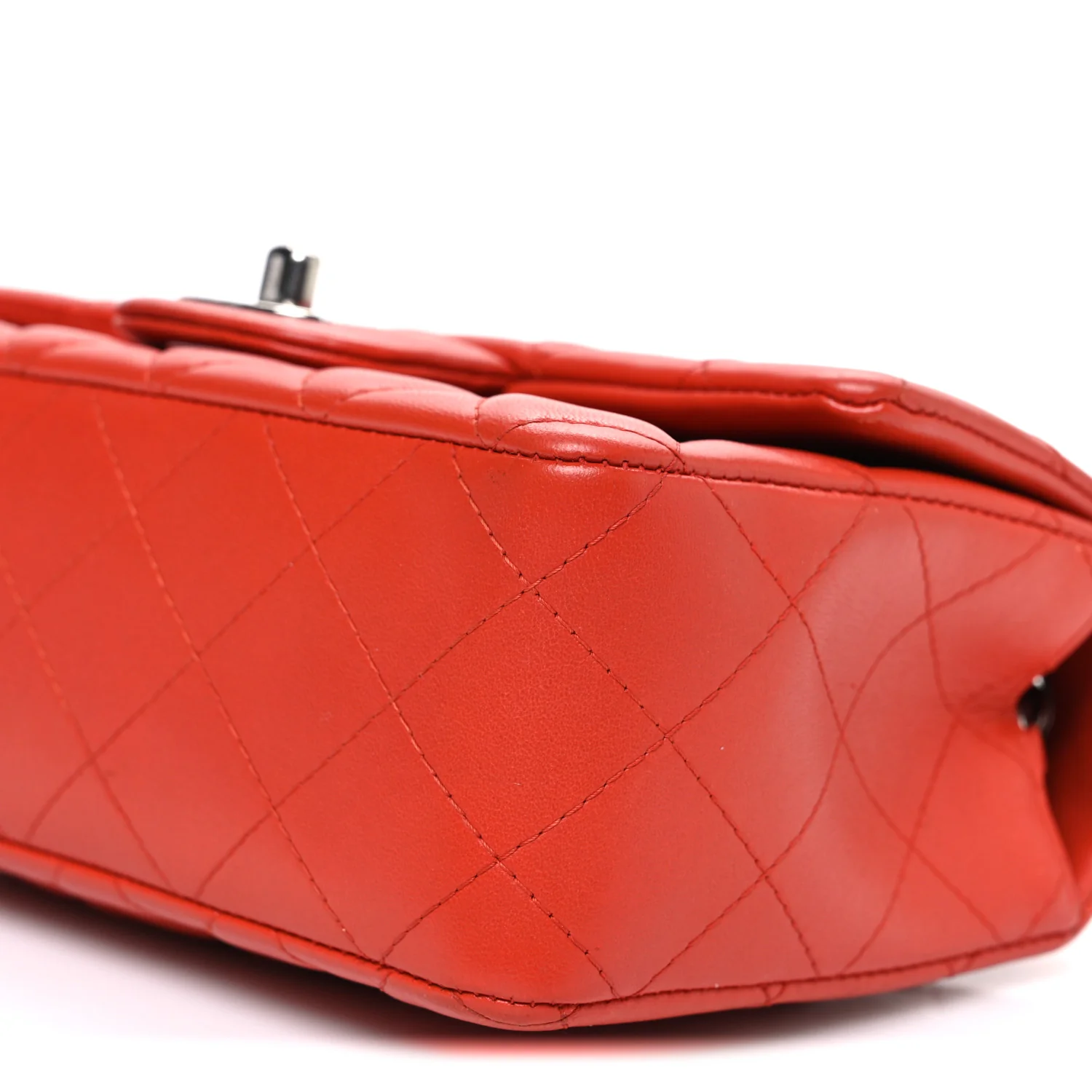 Lambskin Quilted Mini Rectangular Flap Red - Image 10