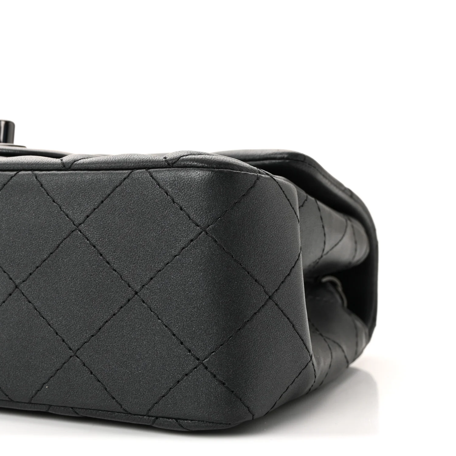 Lambskin Quilted Mini Rectangular Flap So Black - Image 10