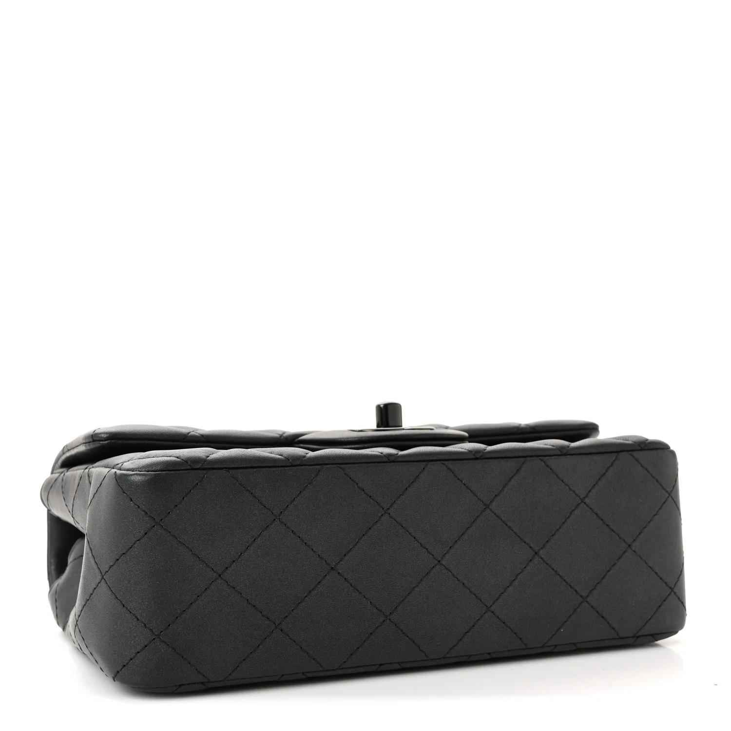 Lambskin Quilted Mini Rectangular Flap So Black - Image 4