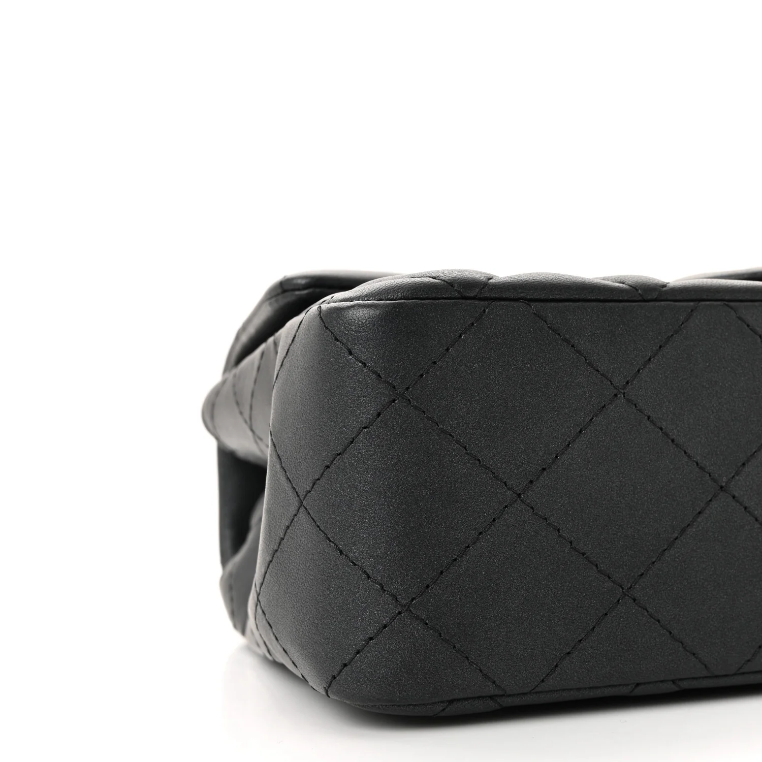 Lambskin Quilted Mini Rectangular Flap So Black - Image 9
