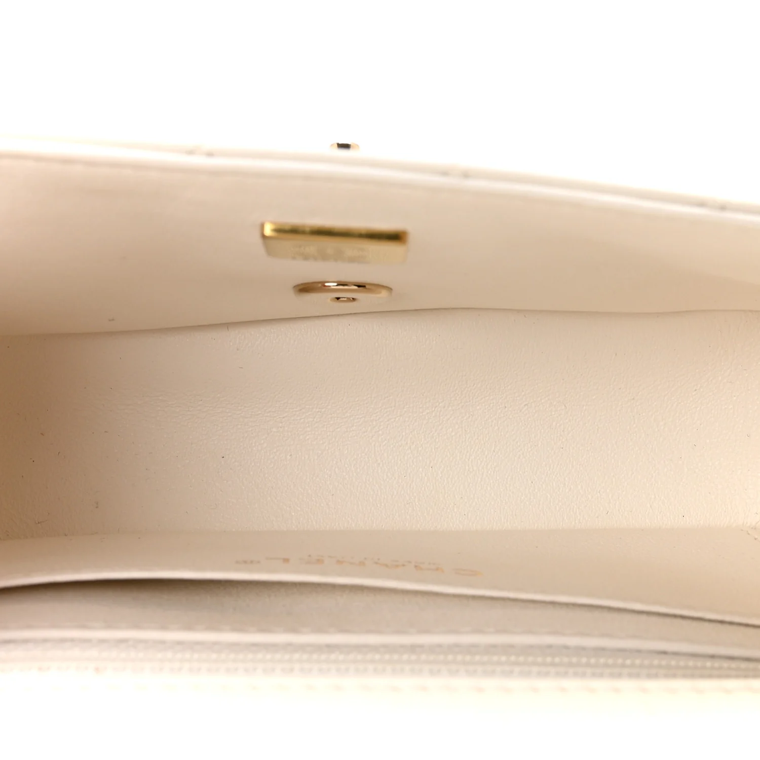 Lambskin Quilted Mini Rectangular Flap White - Image 5