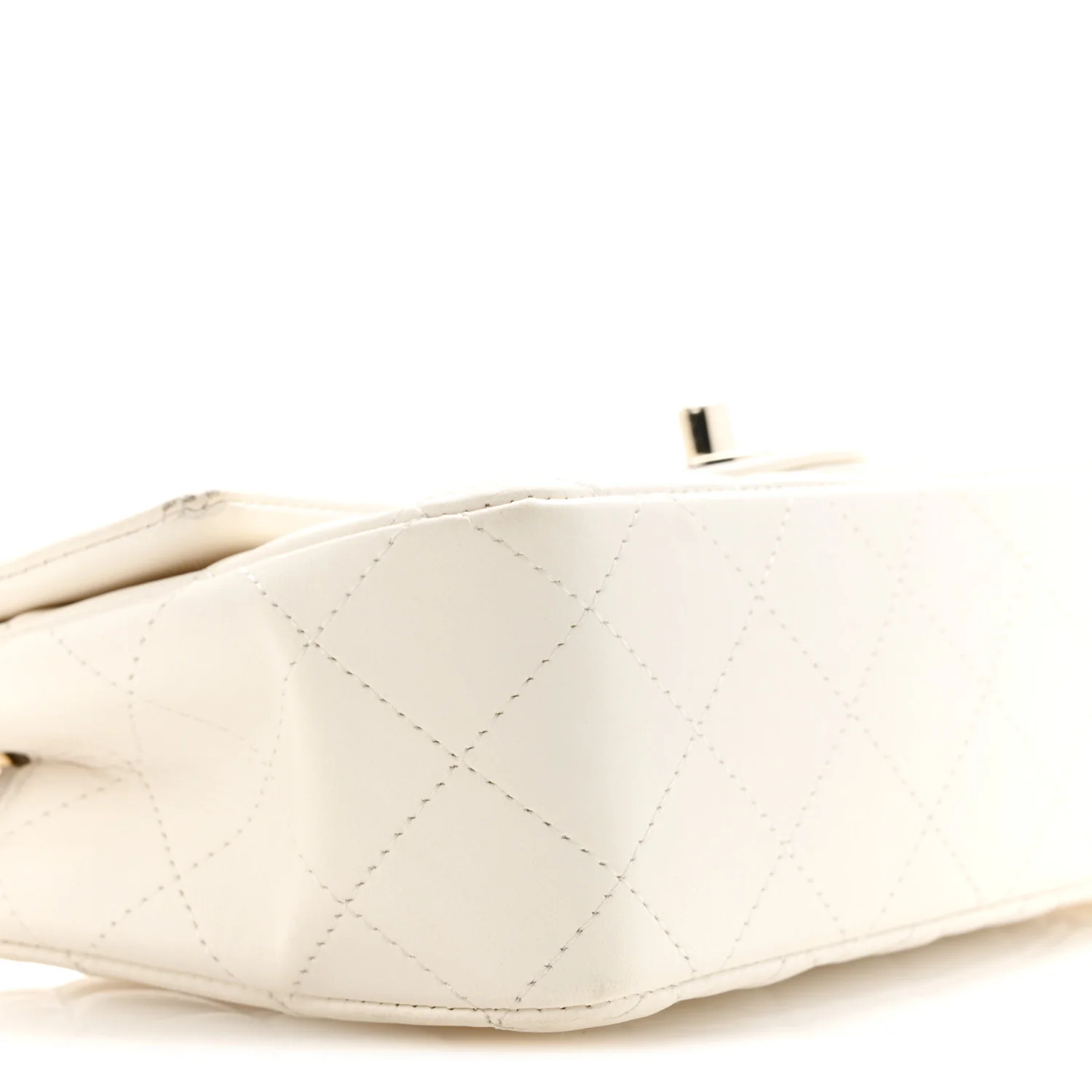 Lambskin Quilted Mini Rectangular Flap White - Image 6