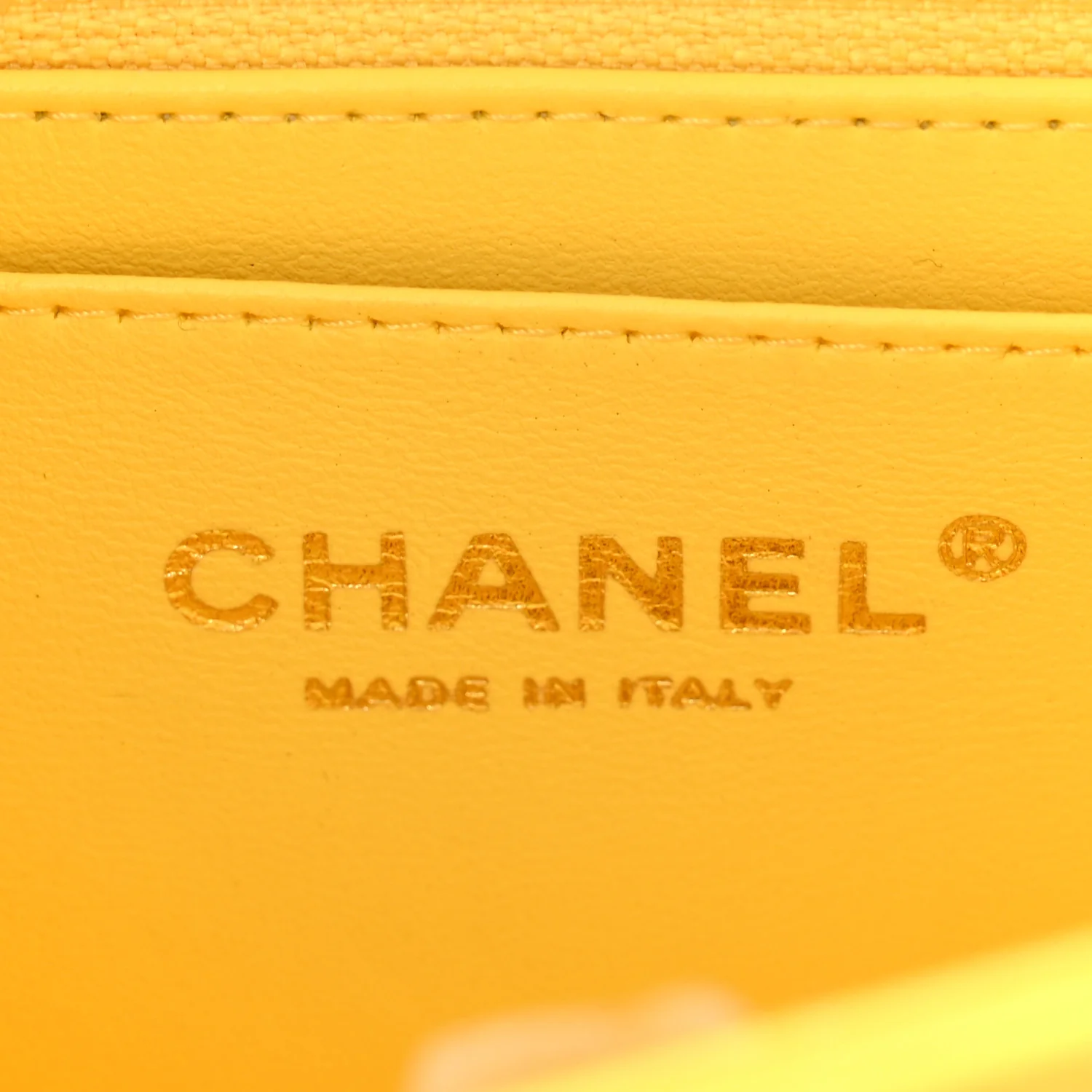 Lambskin Quilted Mini Rectangular Flap Yellow - Image 6