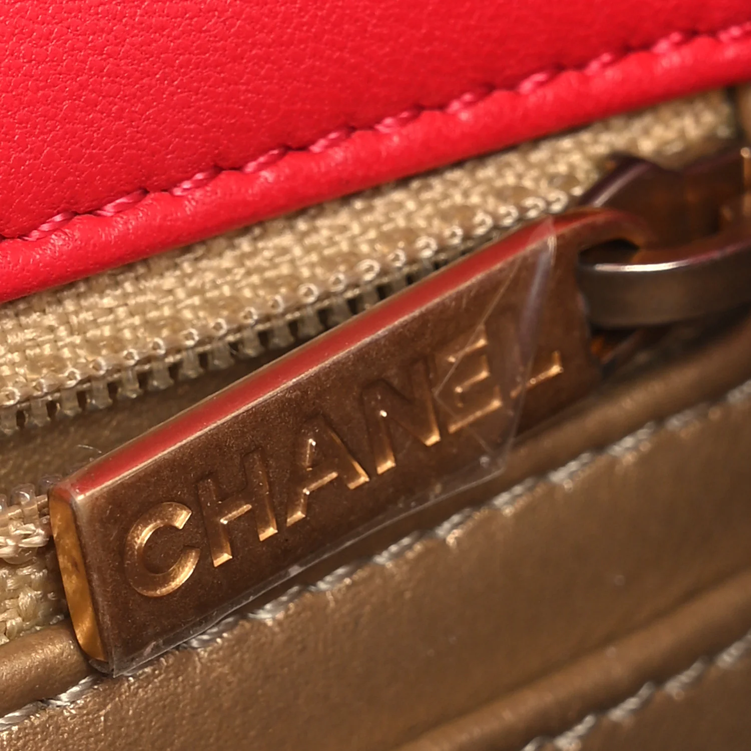 Lambskin Quilted Mini Rectangular Pearl Crush Flap Red - Image 14