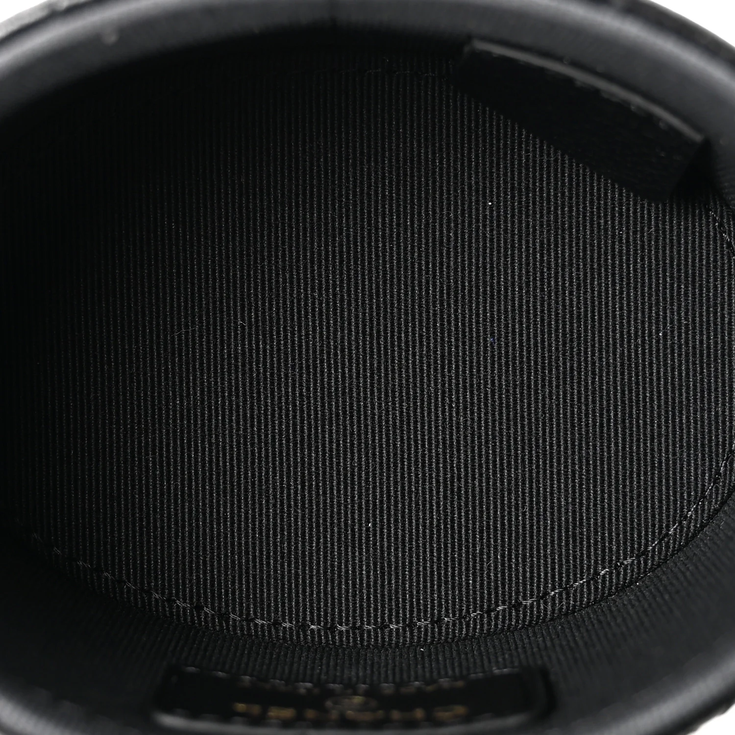 Lambskin Quilted Mini Round Vanity Case With Chain Black - Image 5
