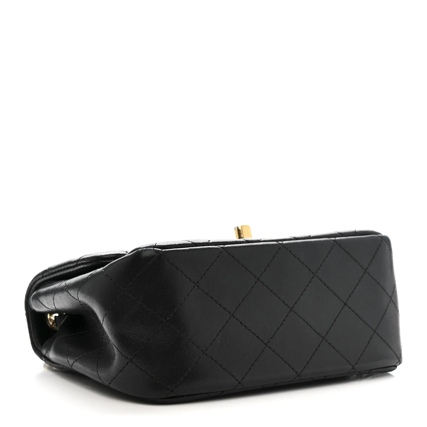 Lambskin Quilted Mini Square Flap Black - Image 4