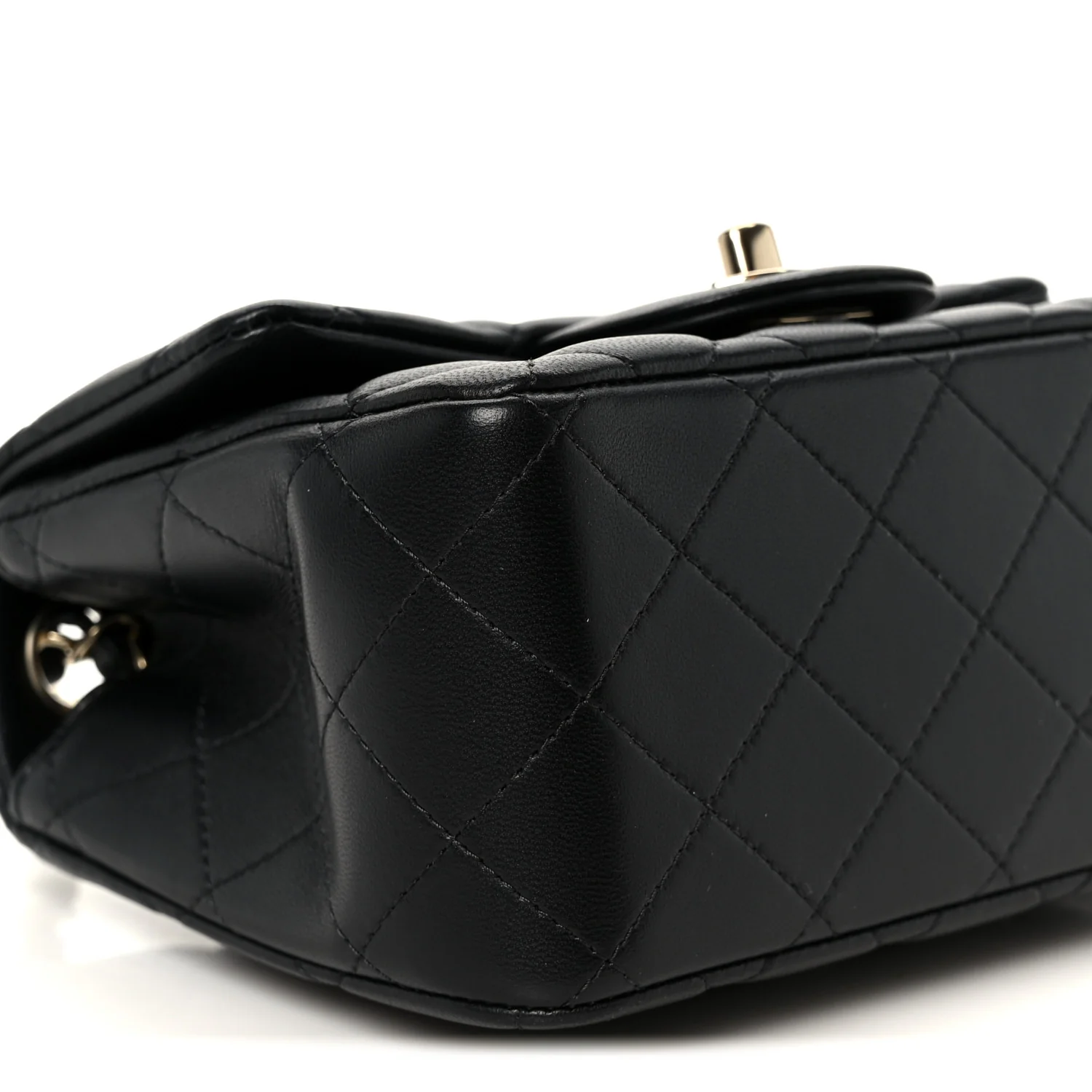 Lambskin Quilted Mini Square Flap Black - Image 11