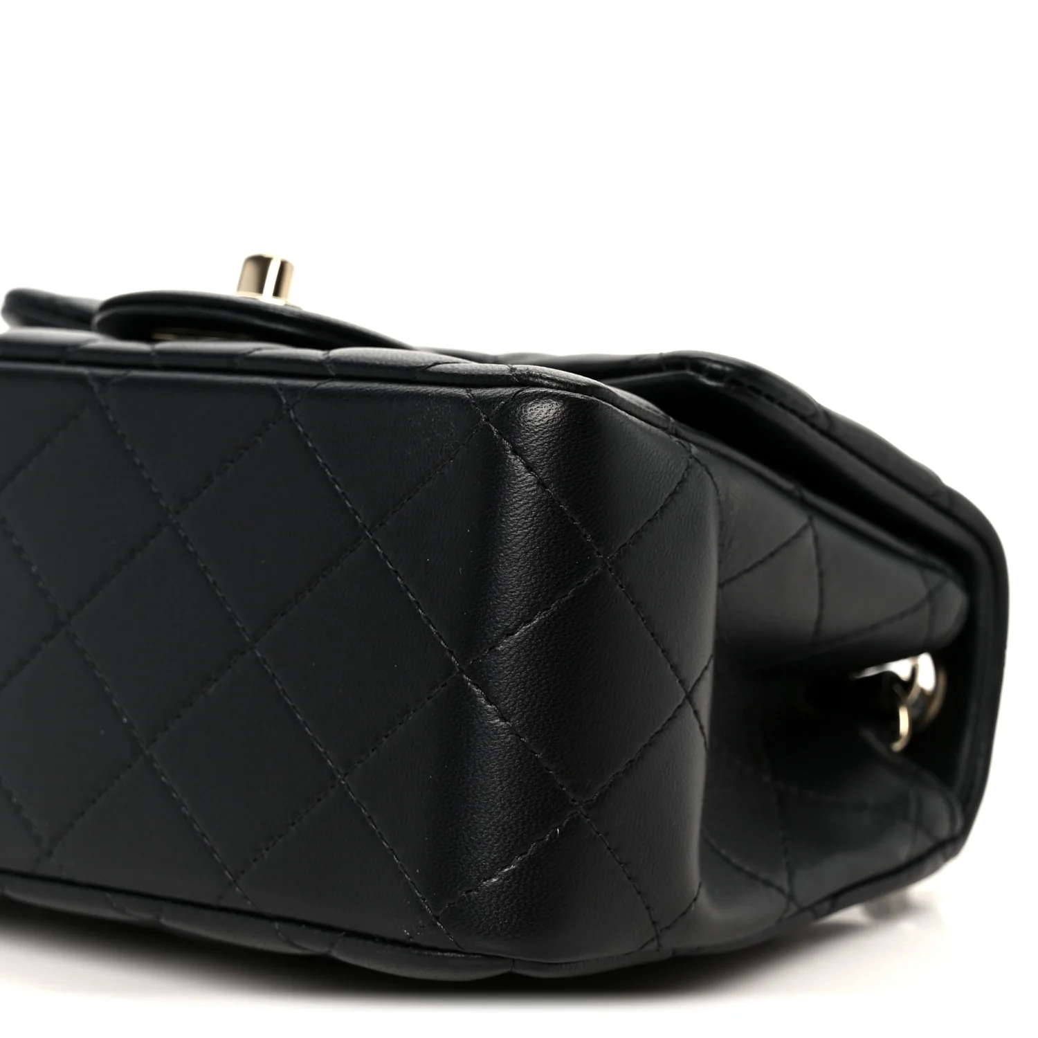 Lambskin Quilted Mini Square Flap Black - Image 12