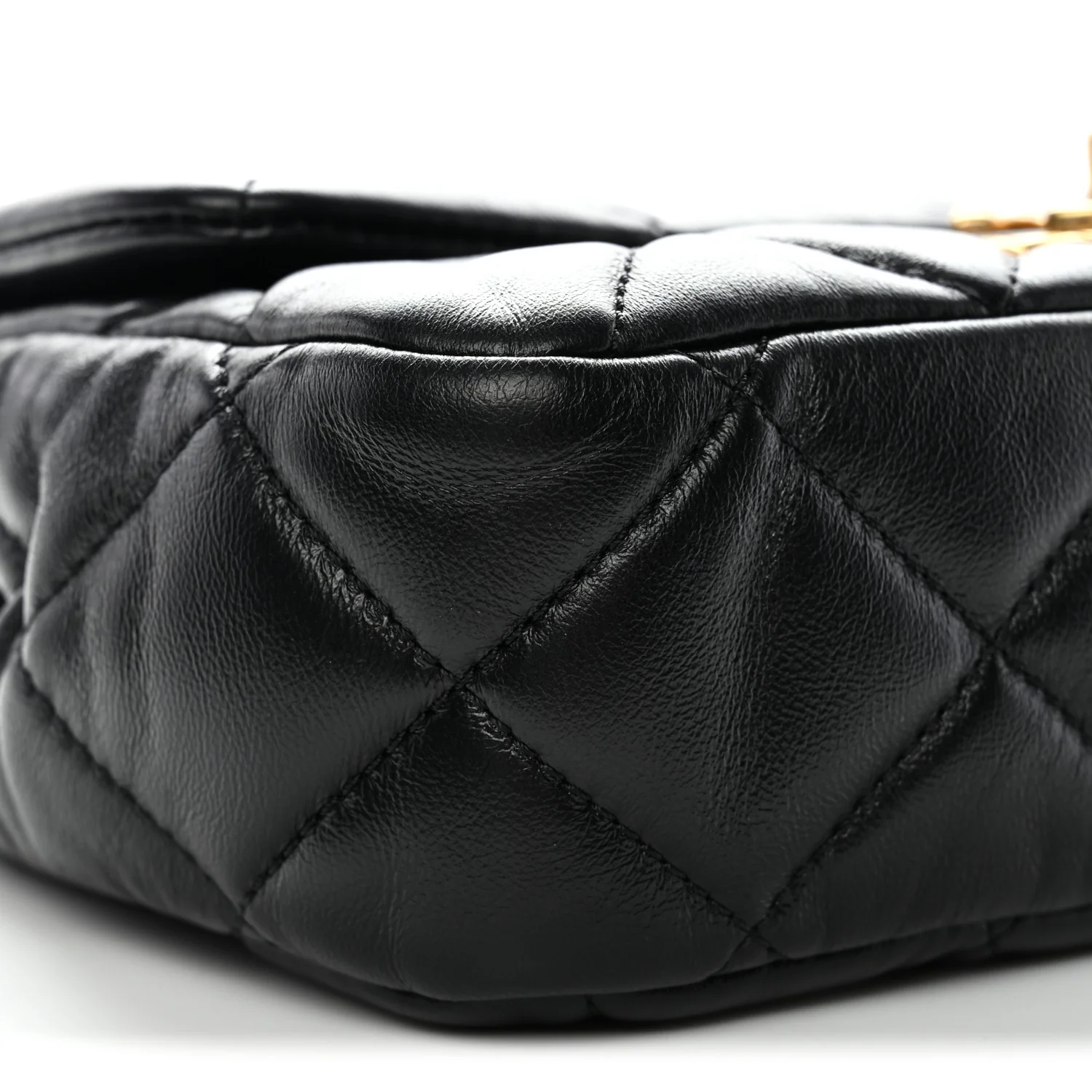 Lambskin Quilted Mini Square Flap Black - Image 9