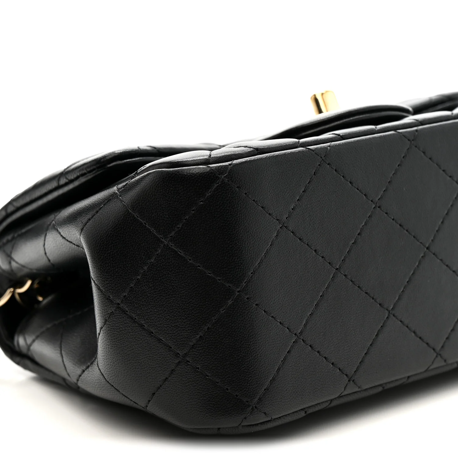 Lambskin Quilted Mini Square Flap Black - Image 17
