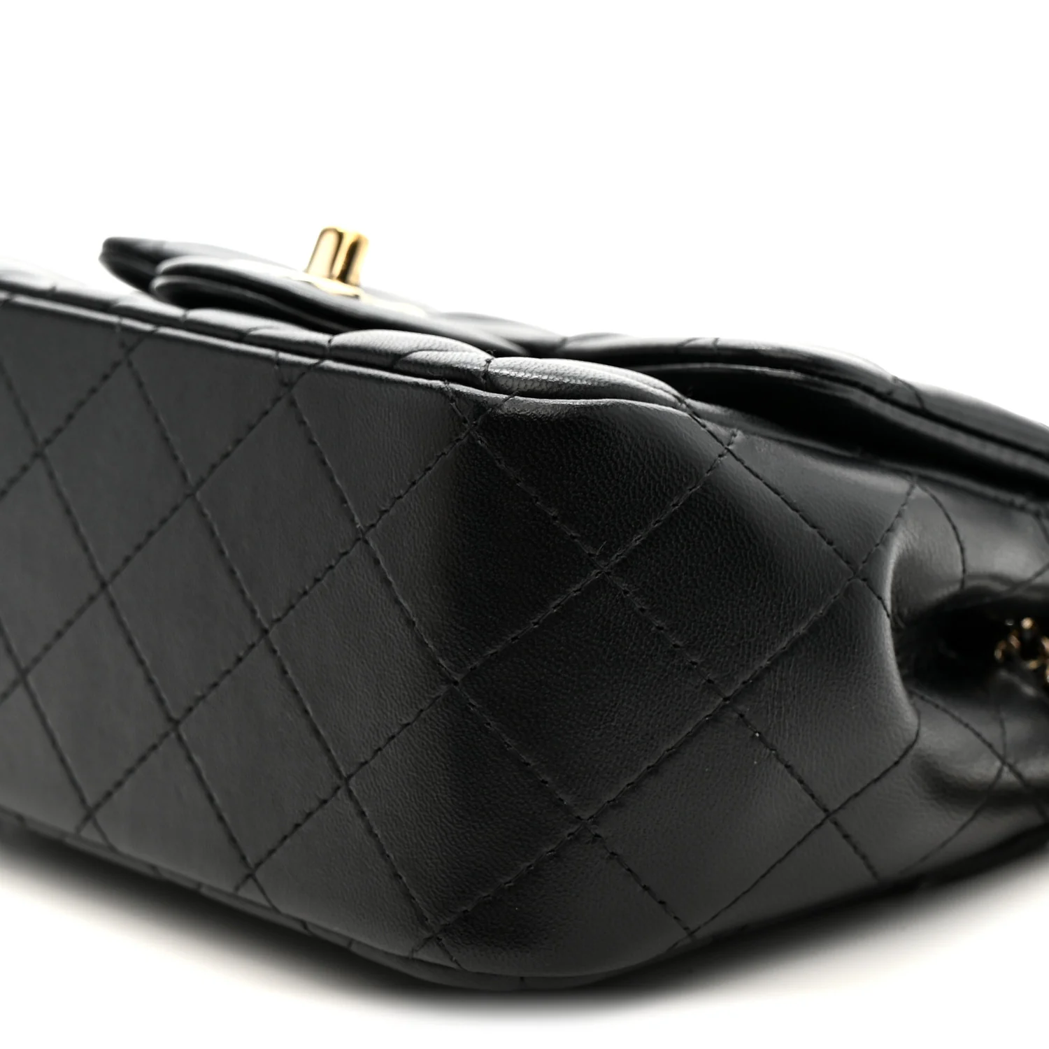 Lambskin Quilted Mini Square Flap Black - Image 18
