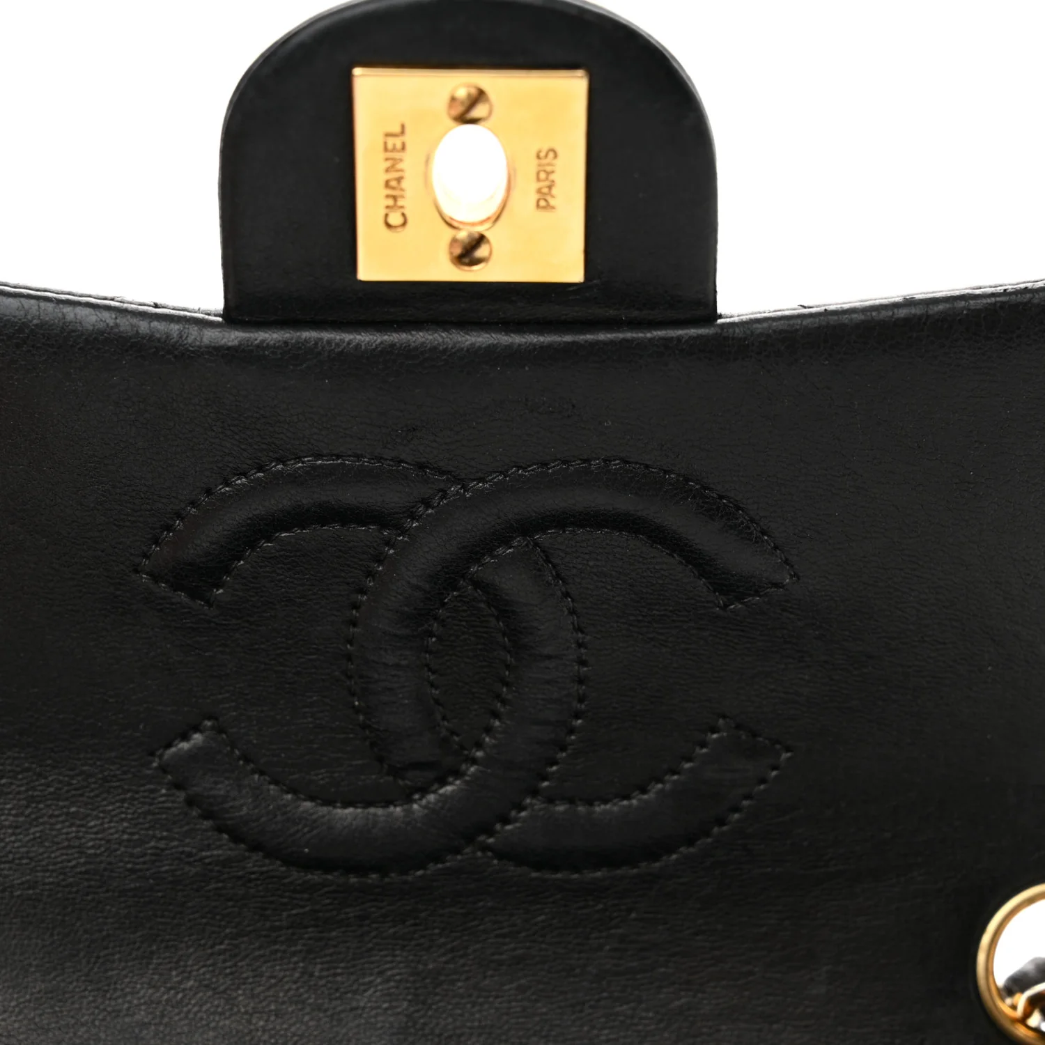 Lambskin Quilted Mini Square Flap Black - Image 11