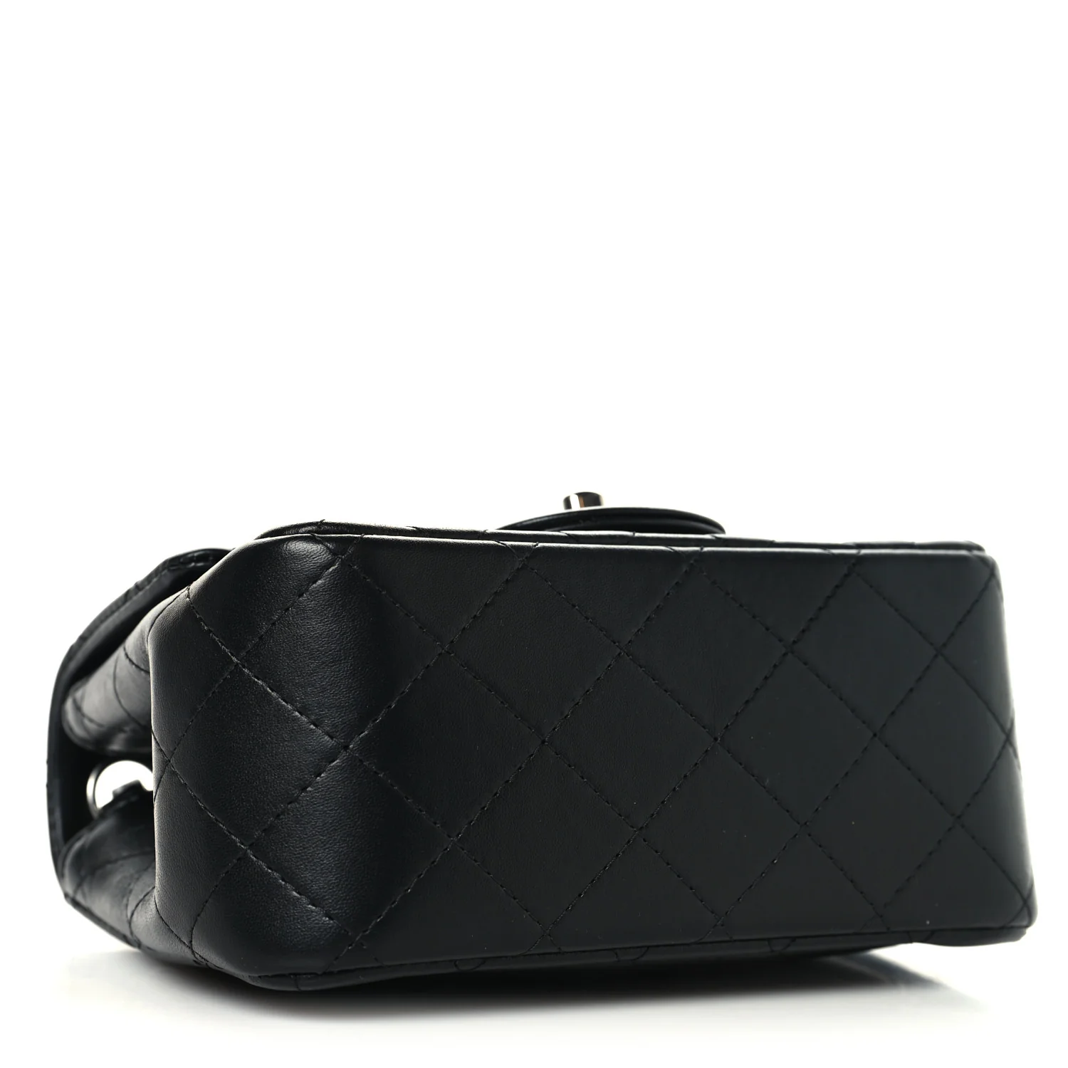 Lambskin Quilted Mini Square Flap Black - Image 4