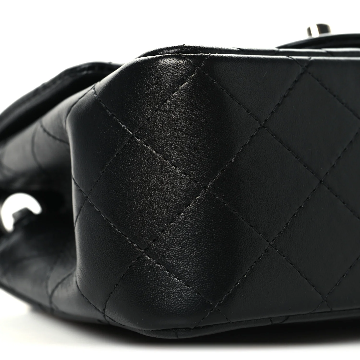 Lambskin Quilted Mini Square Flap Black - Image 9