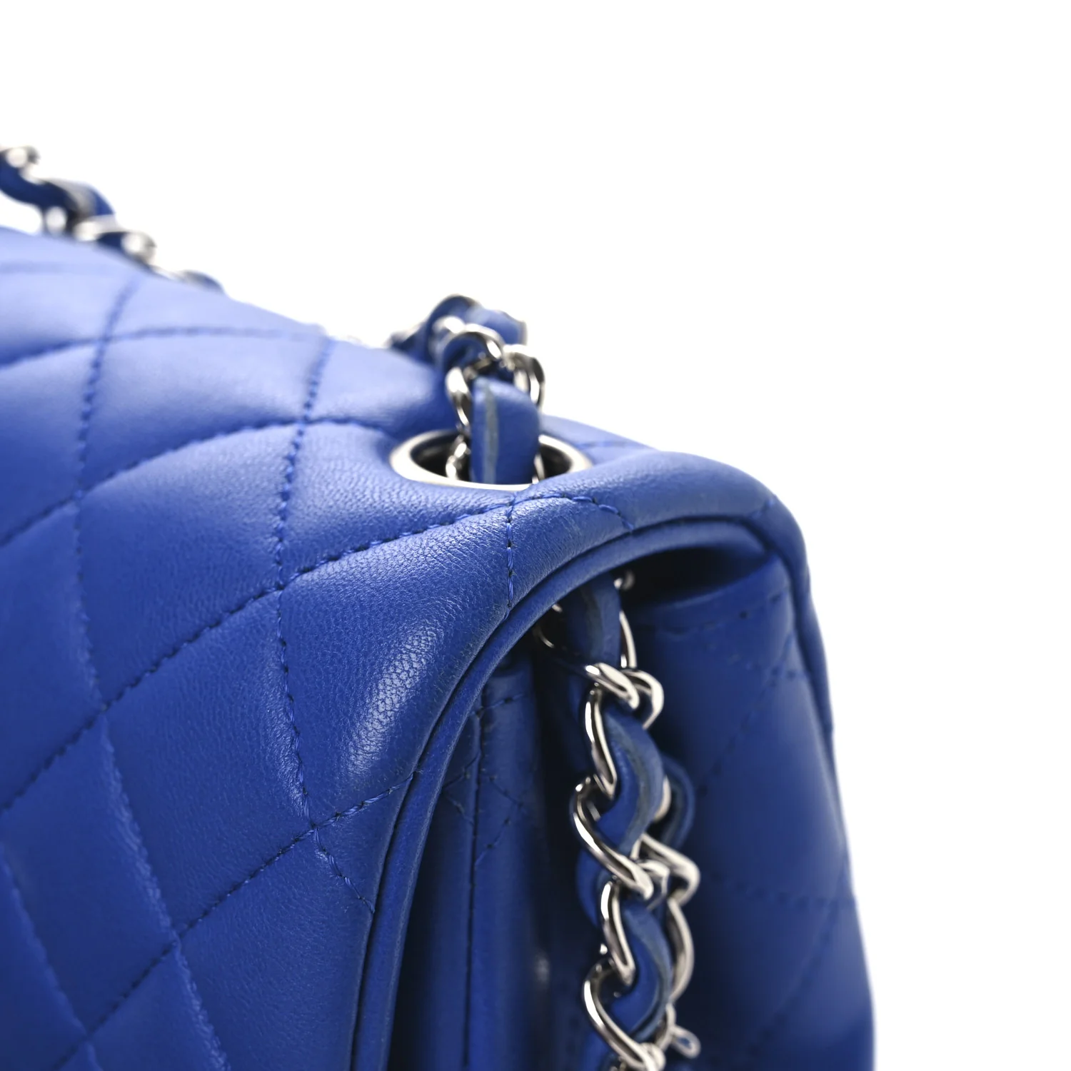 Lambskin Quilted Mini Square Flap Blue - Image 11