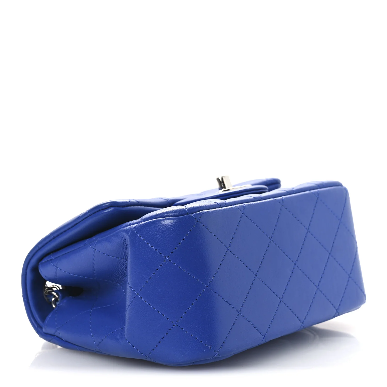 Lambskin Quilted Mini Square Flap Blue - Image 4