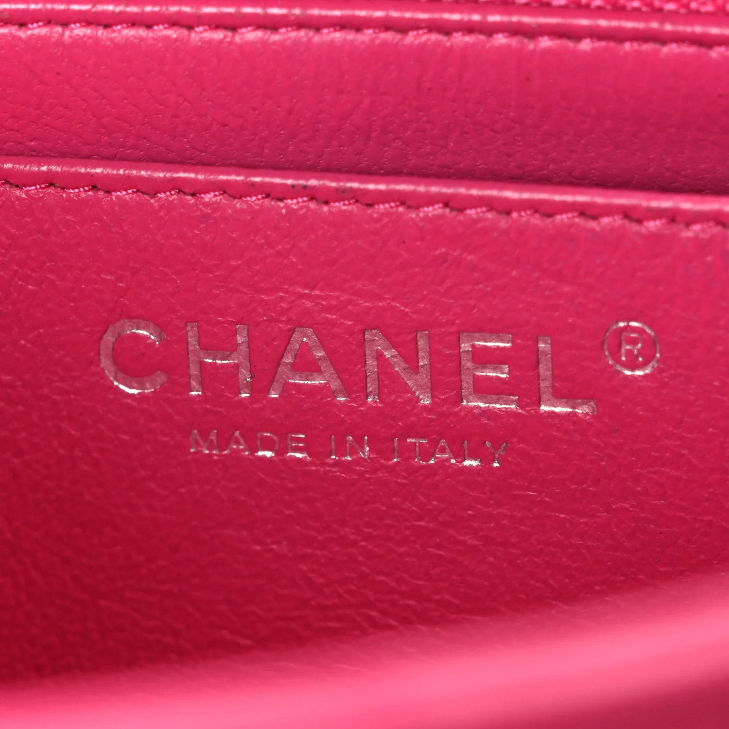 Lambskin Quilted Mini Square Flap Dark Pink - Image 6