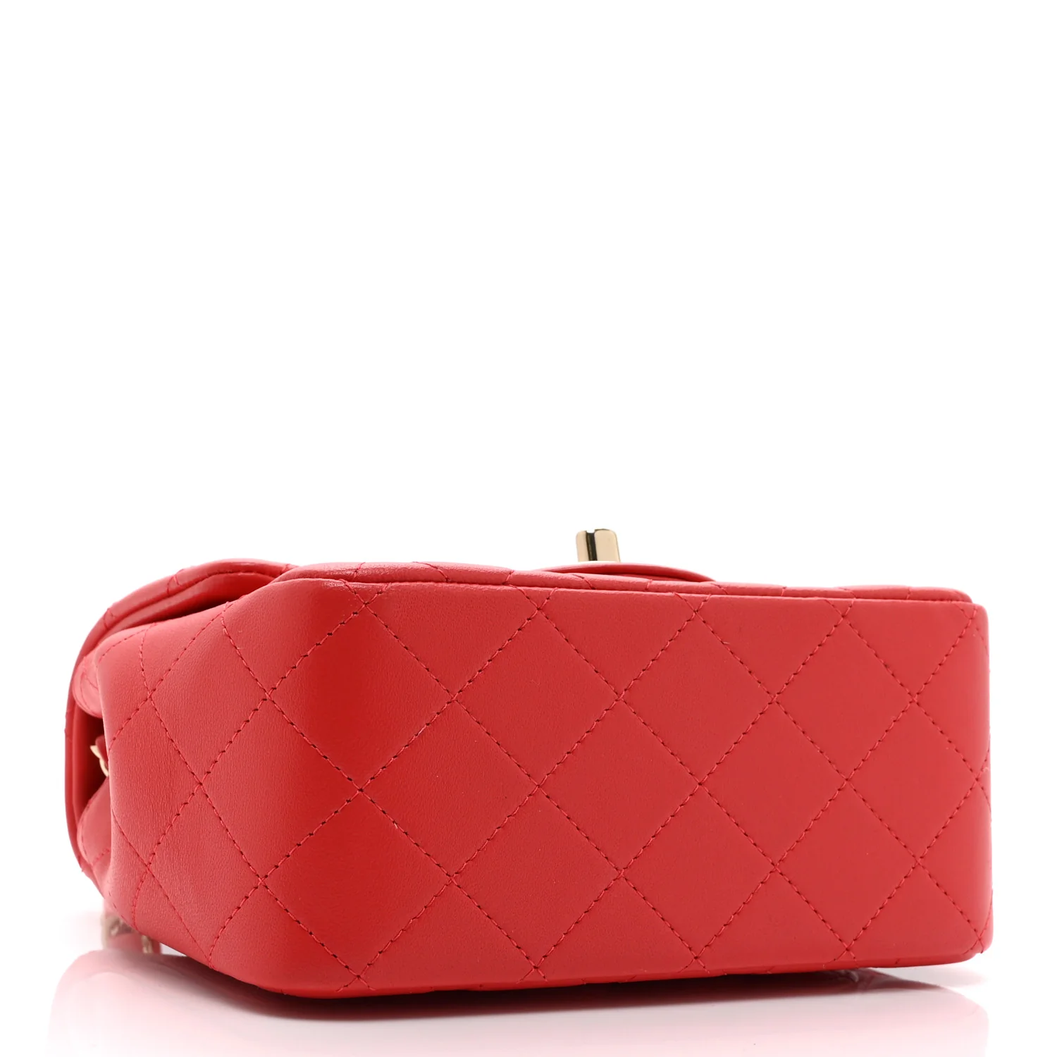 Lambskin Quilted Mini Square Flap Dark Pink - Image 4