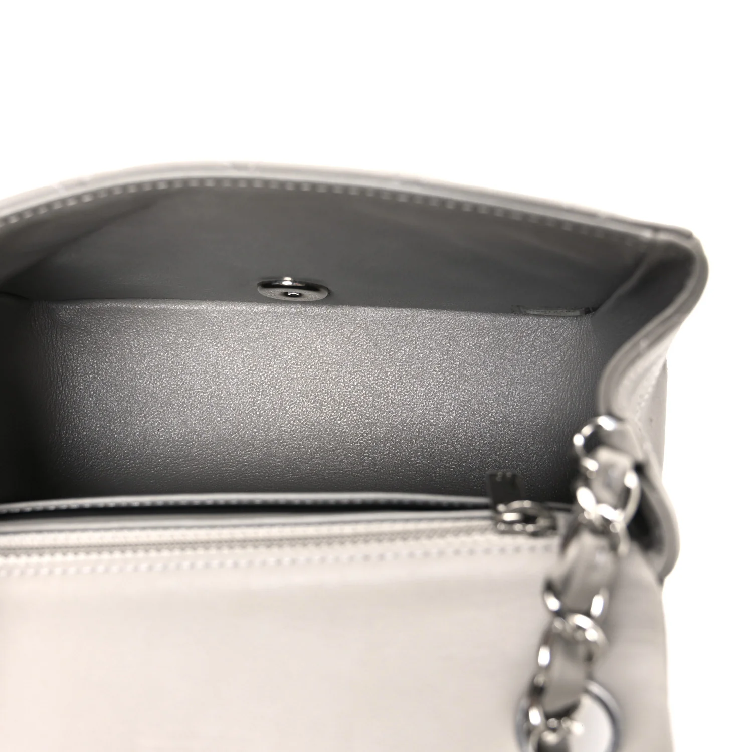 Lambskin Quilted Mini Square Flap Grey - Image 5