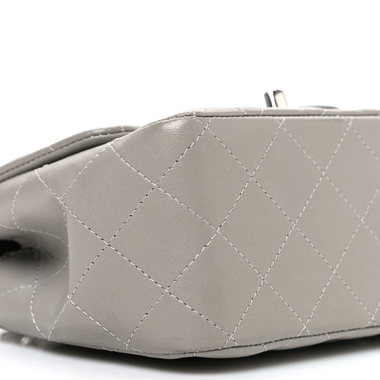 Lambskin Quilted Mini Square Flap Grey - Image 9