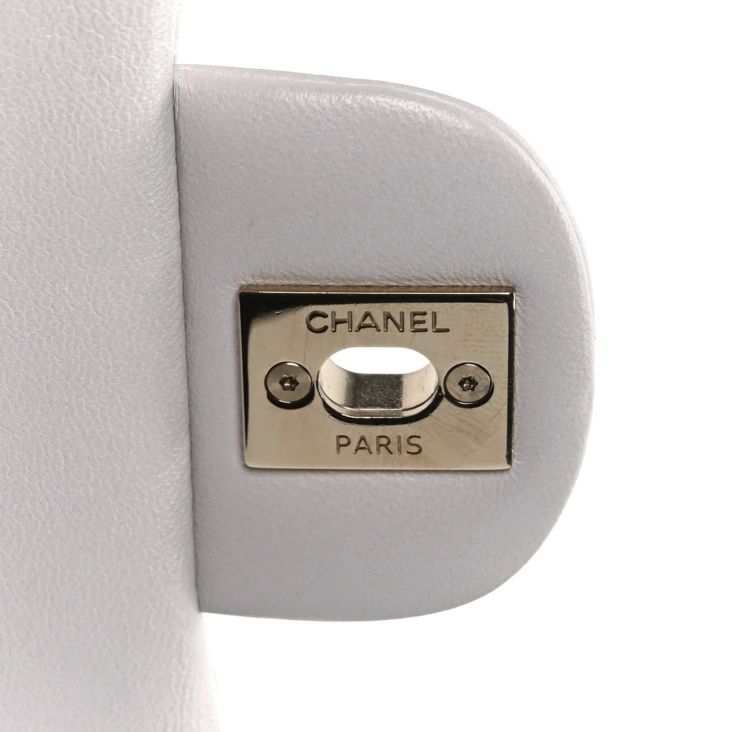Lambskin Quilted Mini Square Flap Light Grey - Image 6