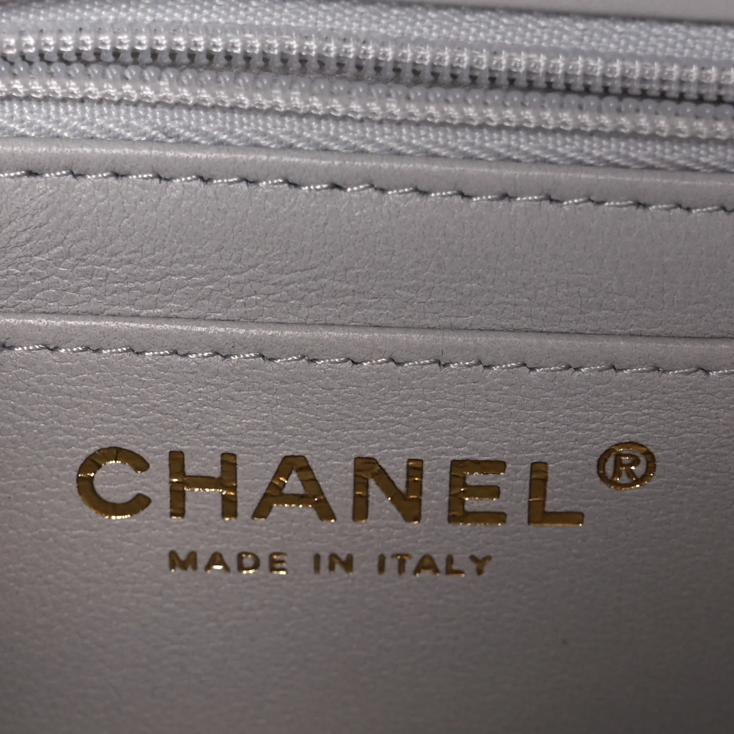Lambskin Quilted Mini Square Flap Light Grey - Image 7