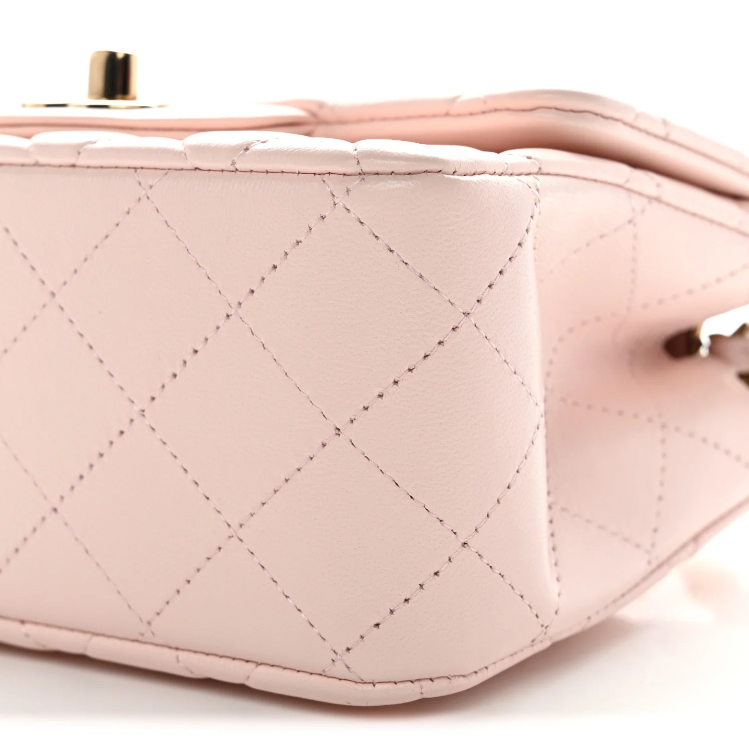 Lambskin Quilted Mini Square Flap Light Pink - Image 10