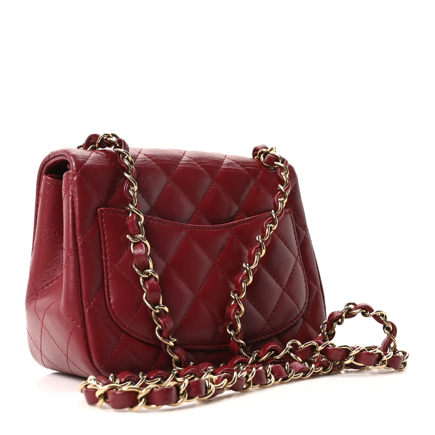 Lambskin Quilted Mini Square Flap Red - Image 3