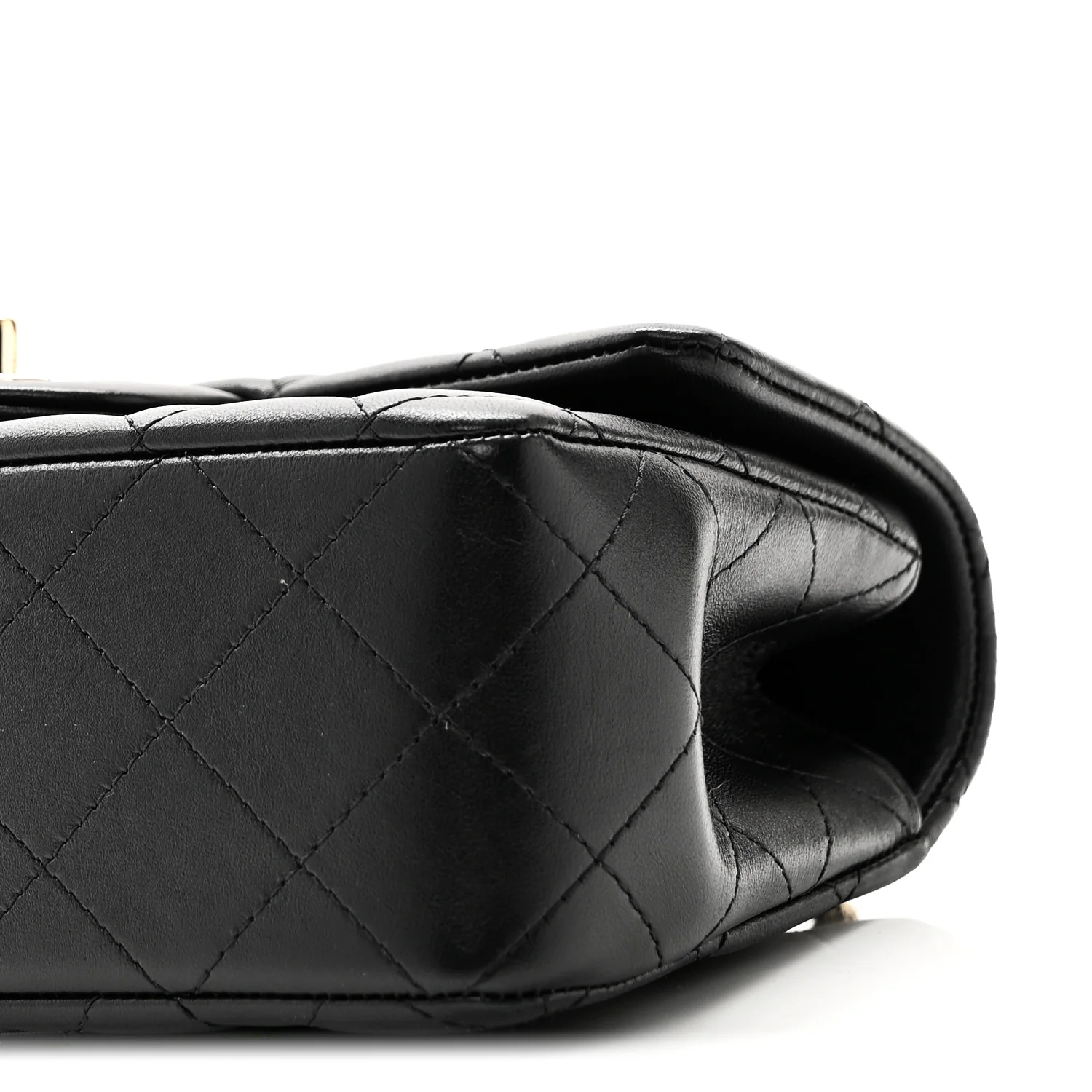 Lambskin Quilted Mini Top Handle Rectangular Flap Black - Image 10