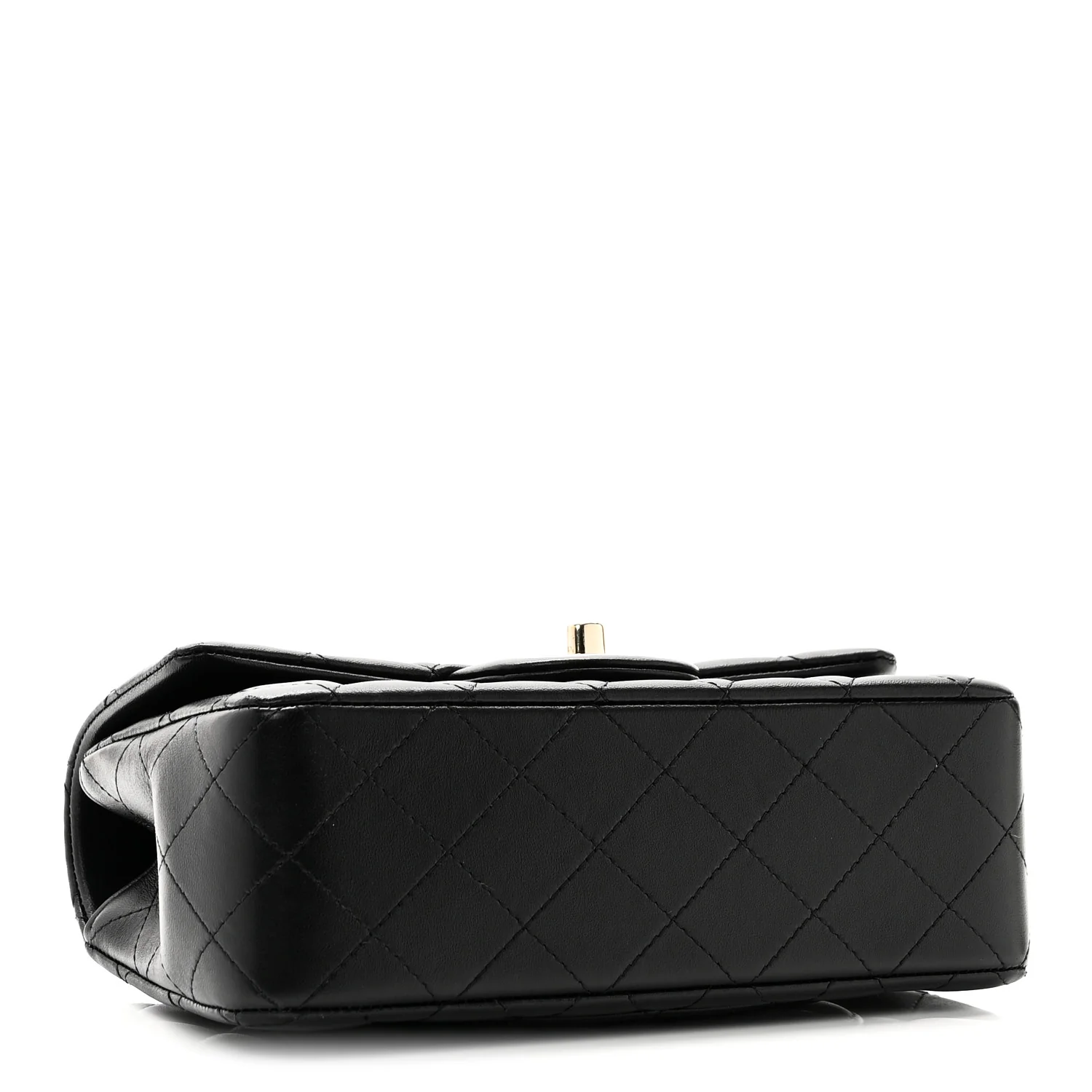 Lambskin Quilted Mini Top Handle Rectangular Flap Black - Image 4