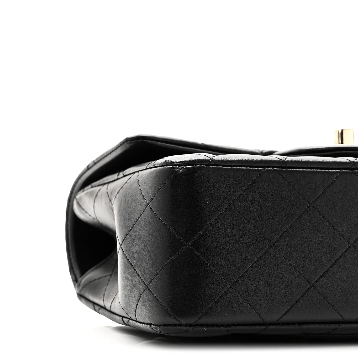 Lambskin Quilted Mini Top Handle Rectangular Flap Black - Image 9