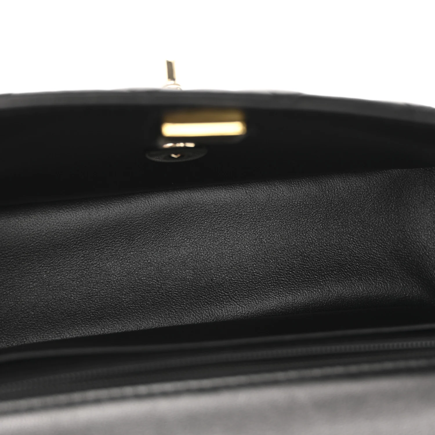 Lambskin Quilted Mini Top Handle Rectangular Flap Black - Image 5