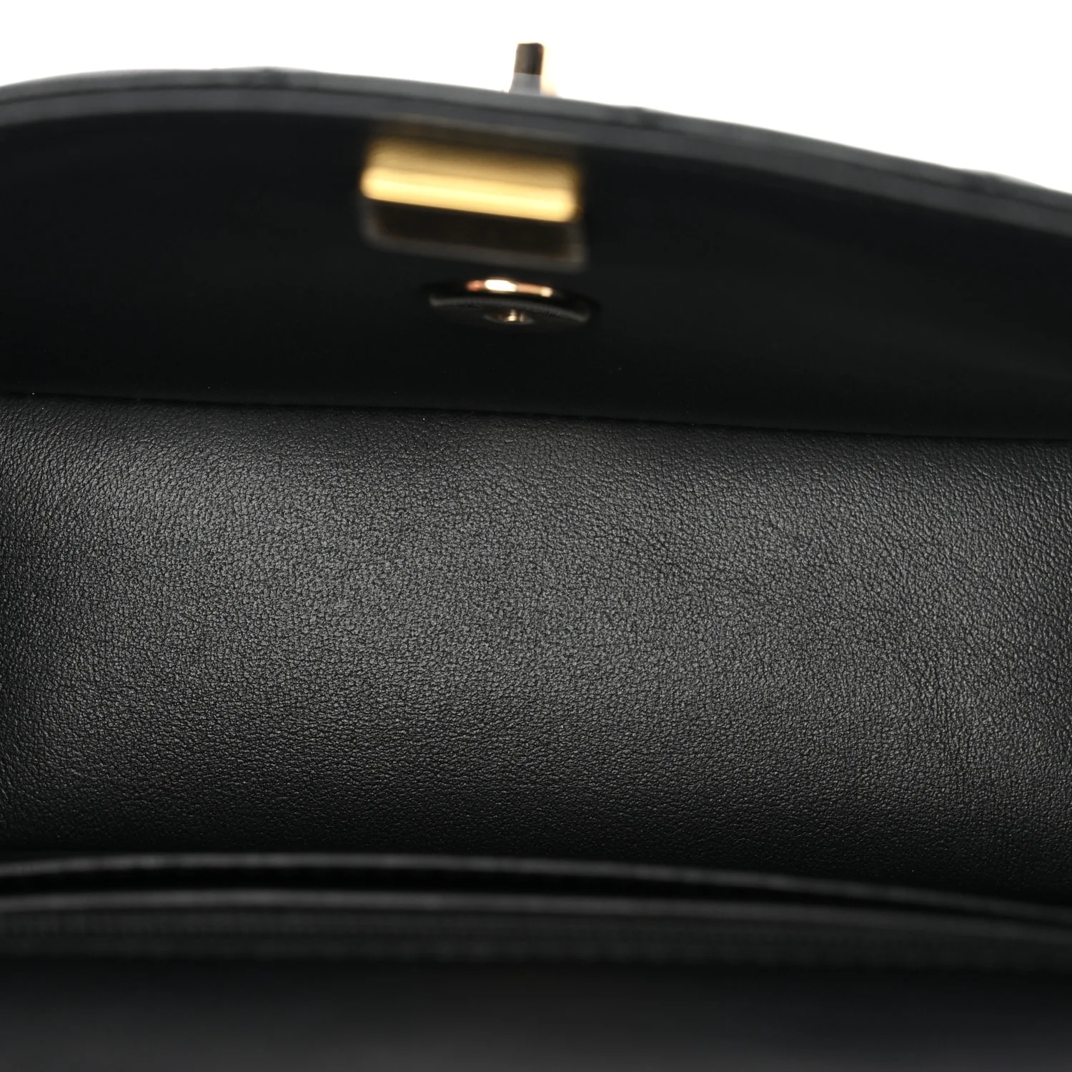 Lambskin Quilted Mini Top Handle Rectangular Flap Black - Image 5