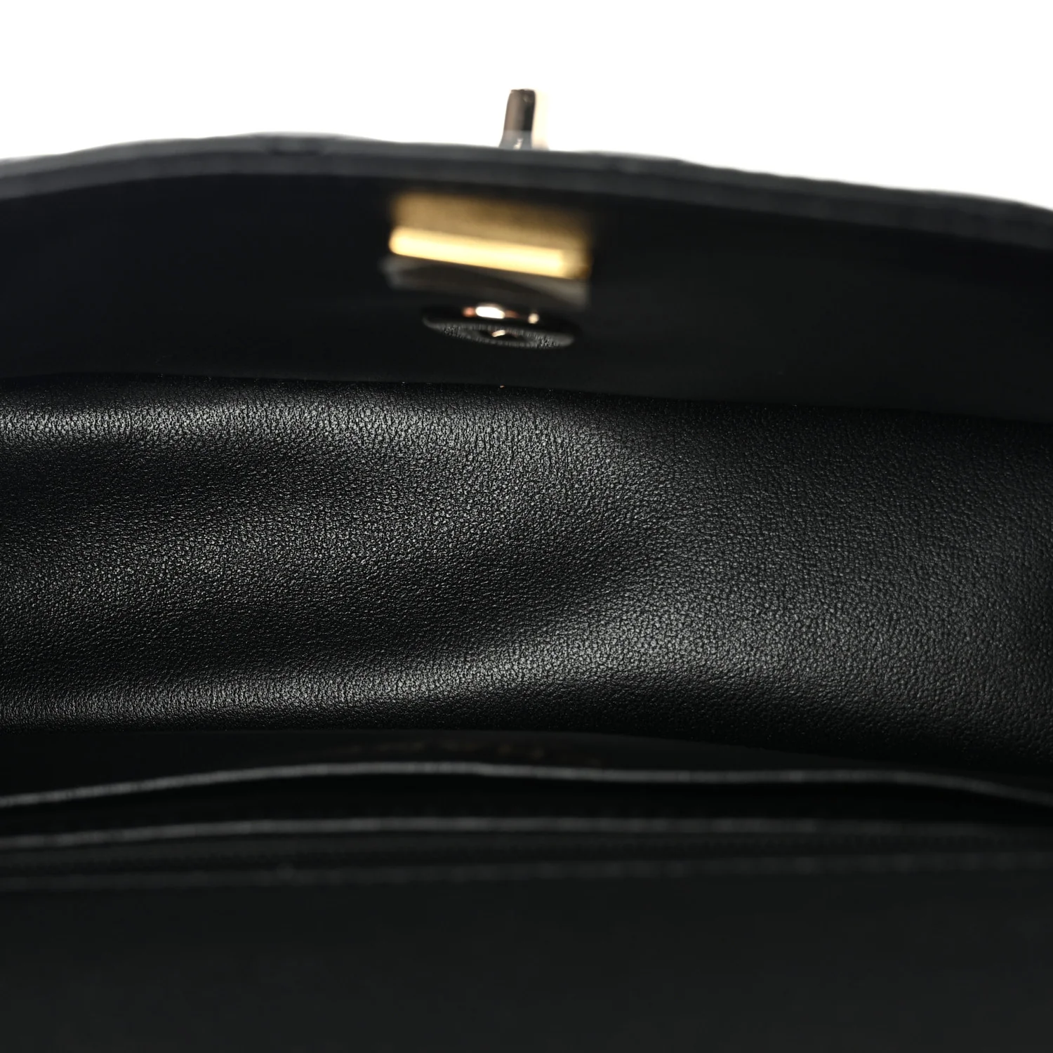 Lambskin Quilted Mini Top Handle Rectangular Flap Black - Image 5