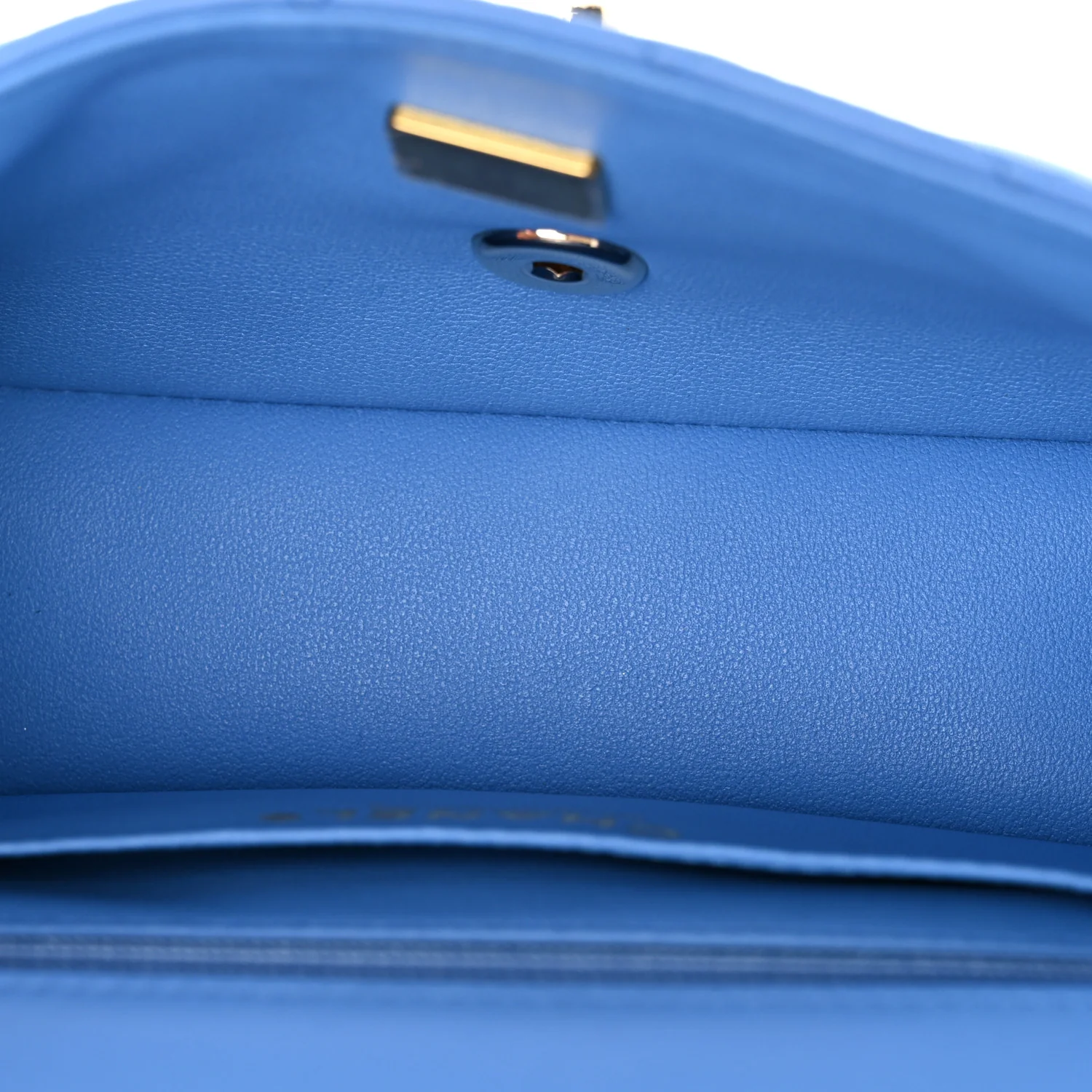 Lambskin Quilted Mini Top Handle Rectangular Flap Blue - Image 5