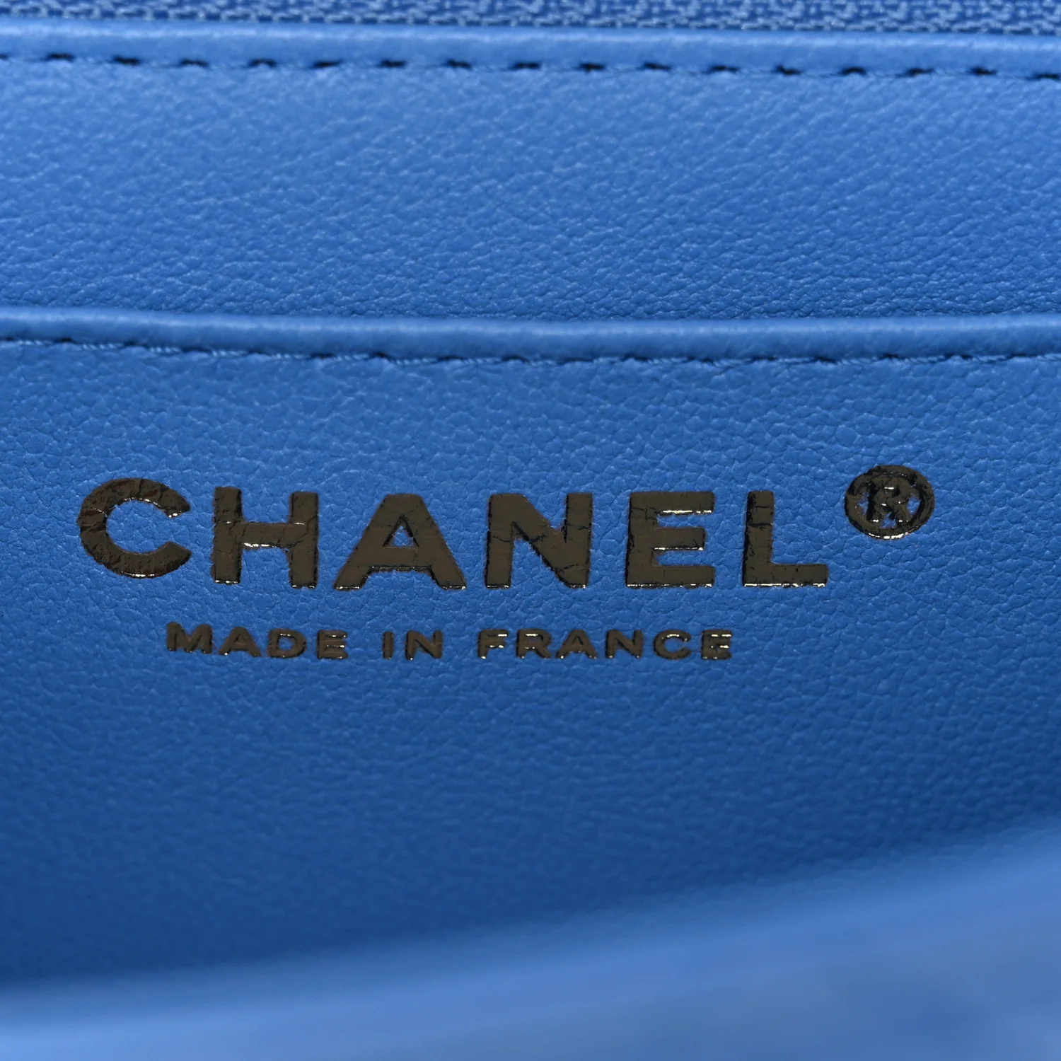 Lambskin Quilted Mini Top Handle Rectangular Flap Blue - Image 6
