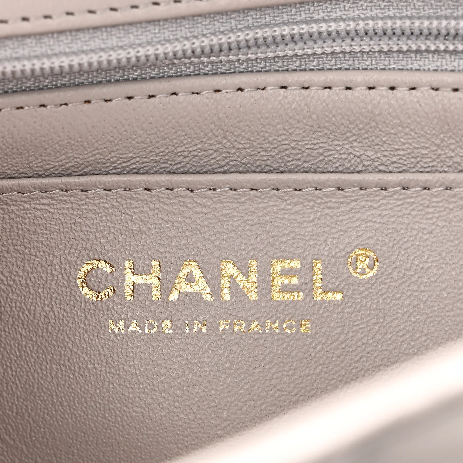 Lambskin Quilted Mini Top Handle Rectangular Flap Grey - Image 6