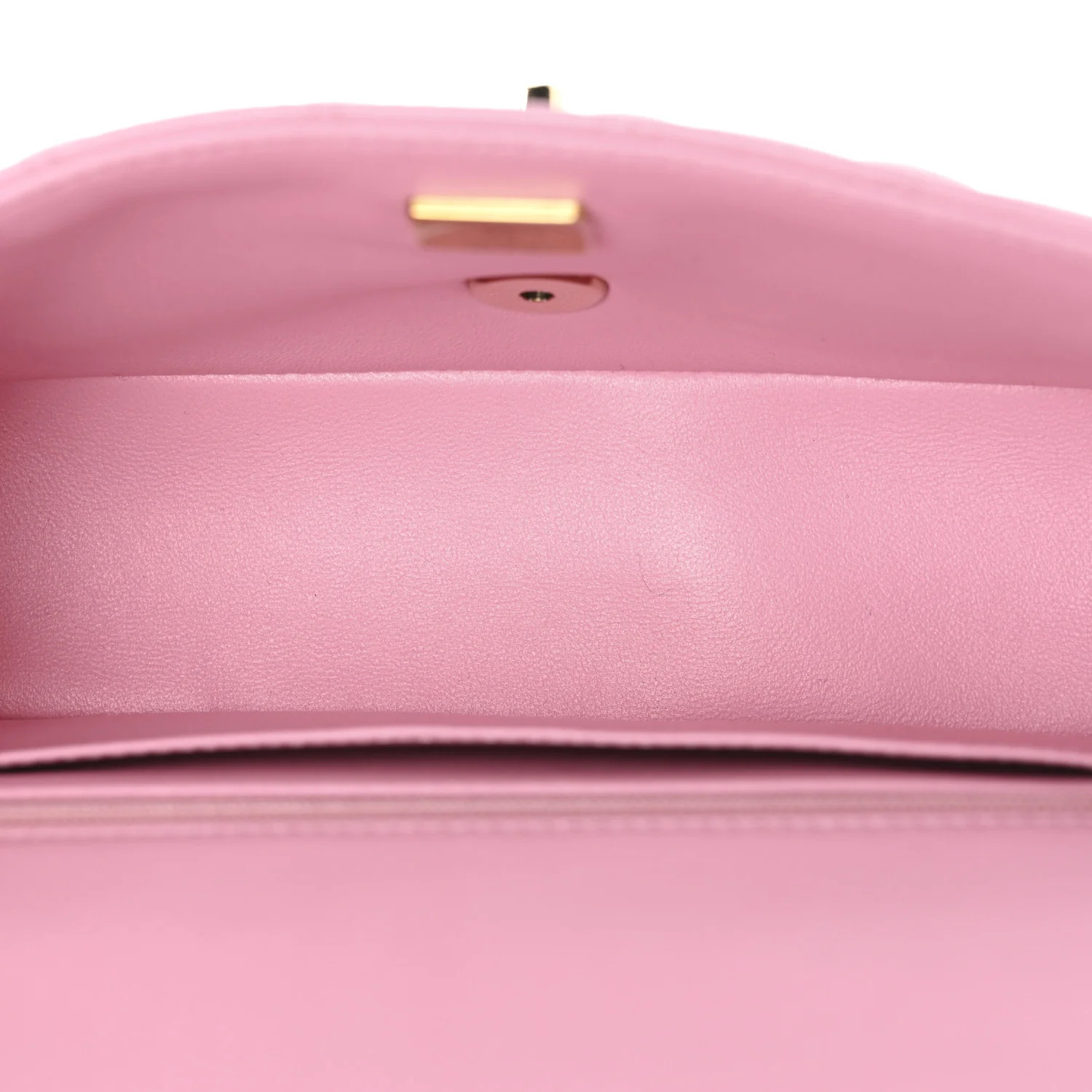 Lambskin Quilted Mini Top Handle Rectangular Flap Pink - Image 5