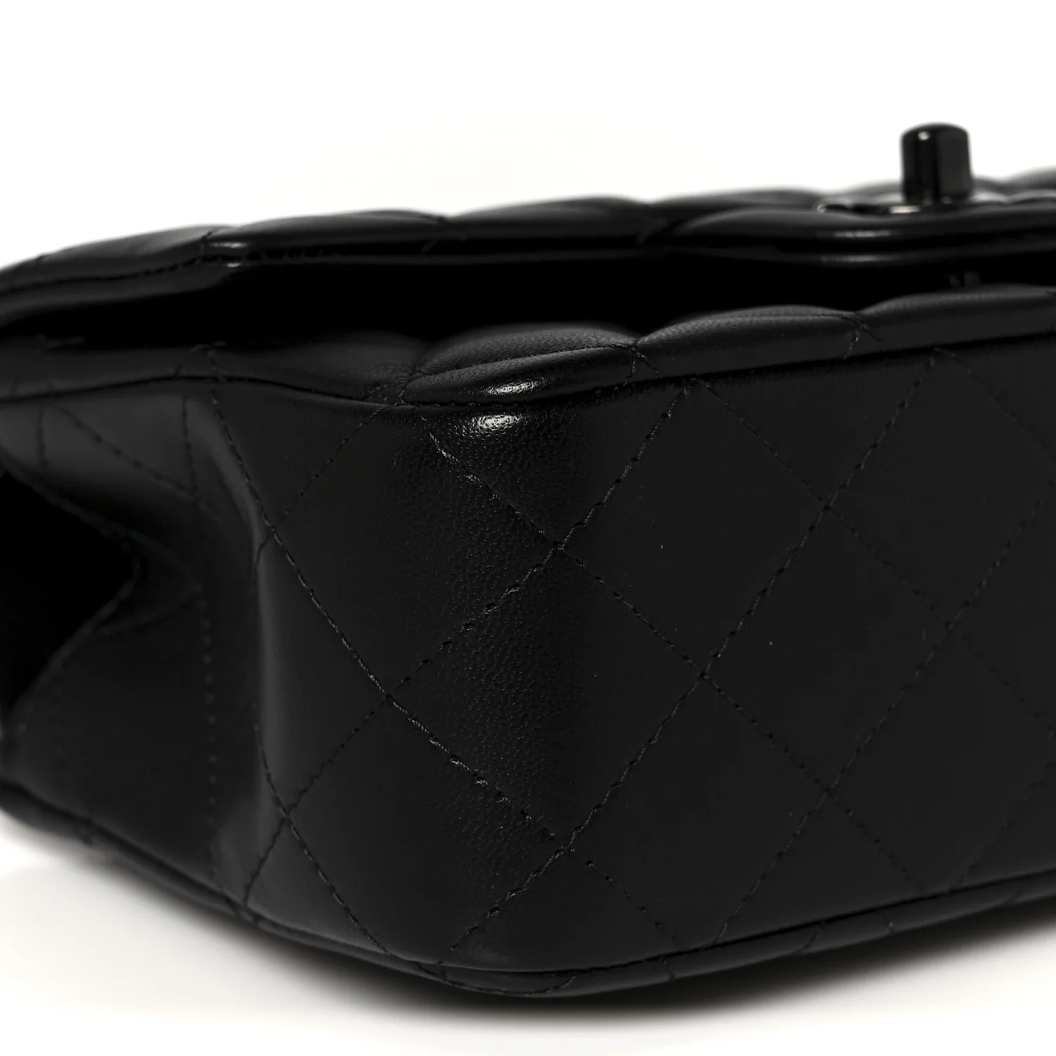 Lambskin Quilted Mini Top Handle Rectangular Flap So Black - Image 10