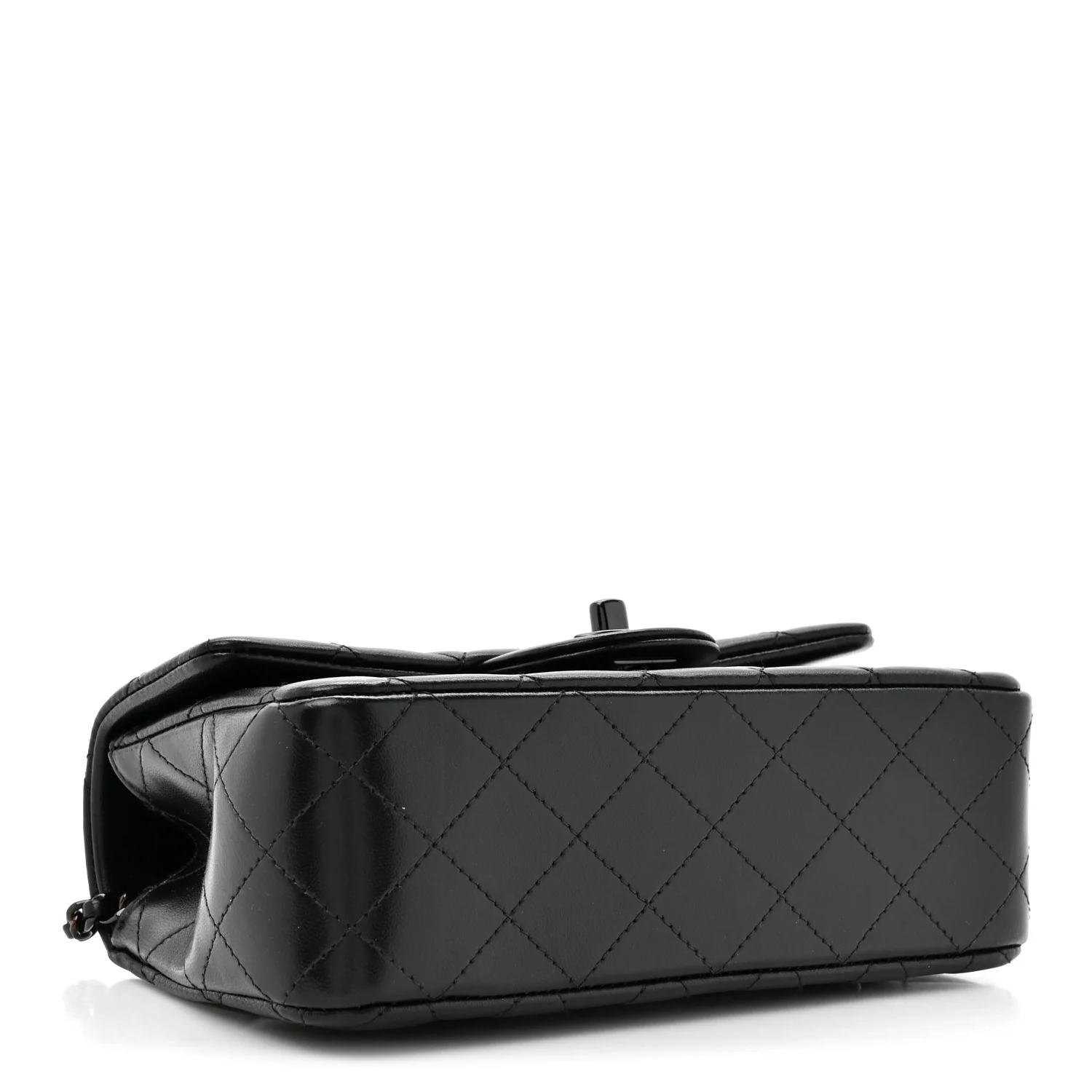 Lambskin Quilted Mini Top Handle Rectangular Flap So Black - Image 4