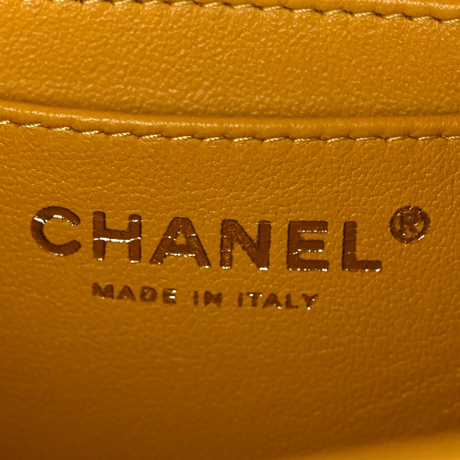 Lambskin Quilted Mini Top Handle Rectangular Flap Yellow - Image 6