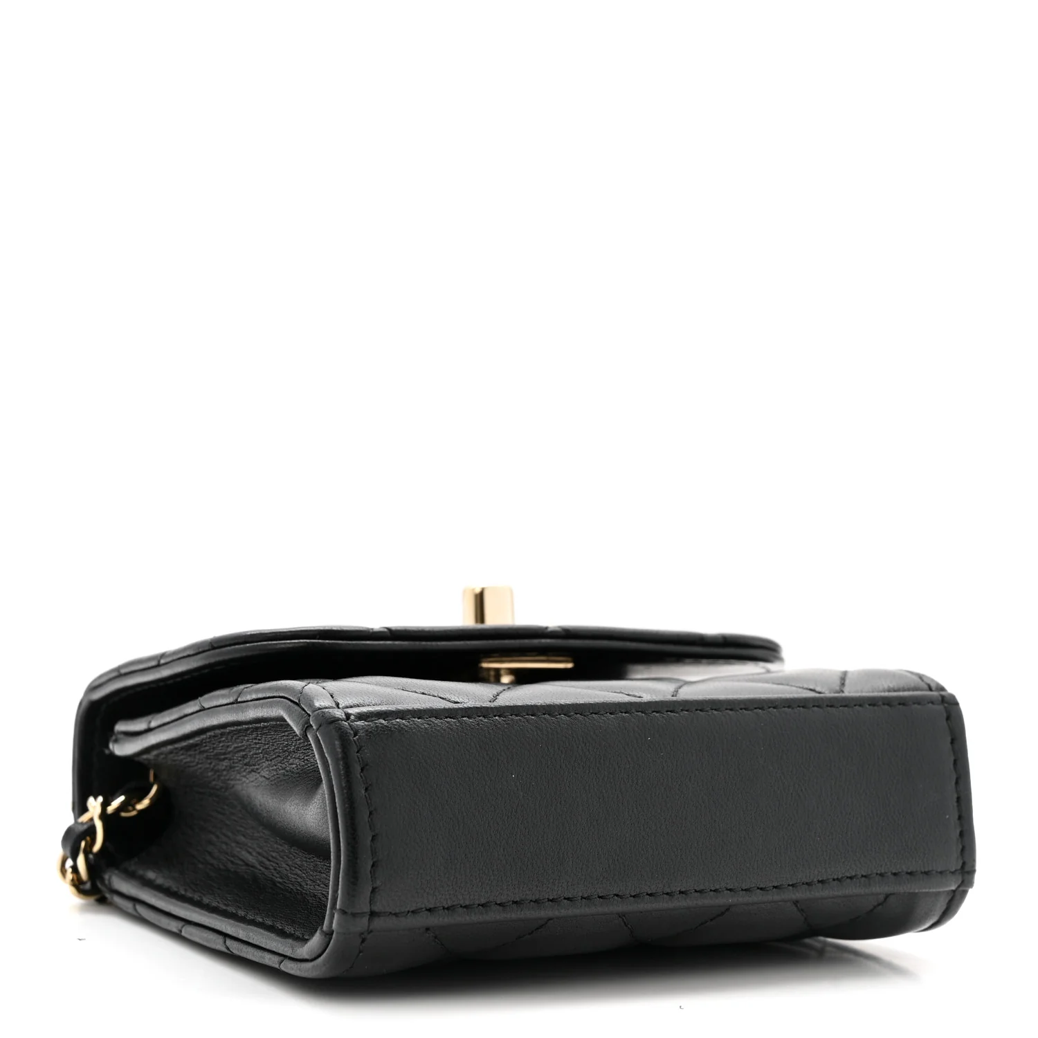 Lambskin Quilted Mini Trendy CC Clutch With Chain Black - Image 4