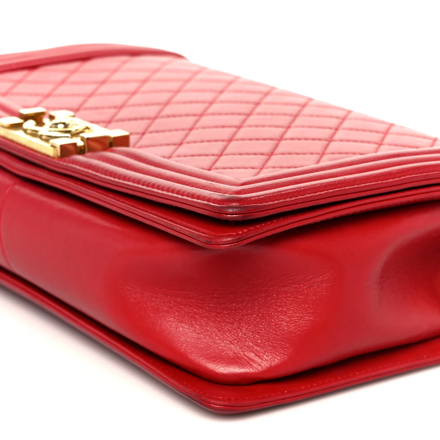 Lambskin Quilted New Medium Boy Flap Red - Image 10