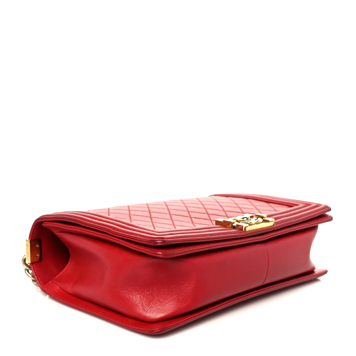 Lambskin Quilted New Medium Boy Flap Red - Image 4