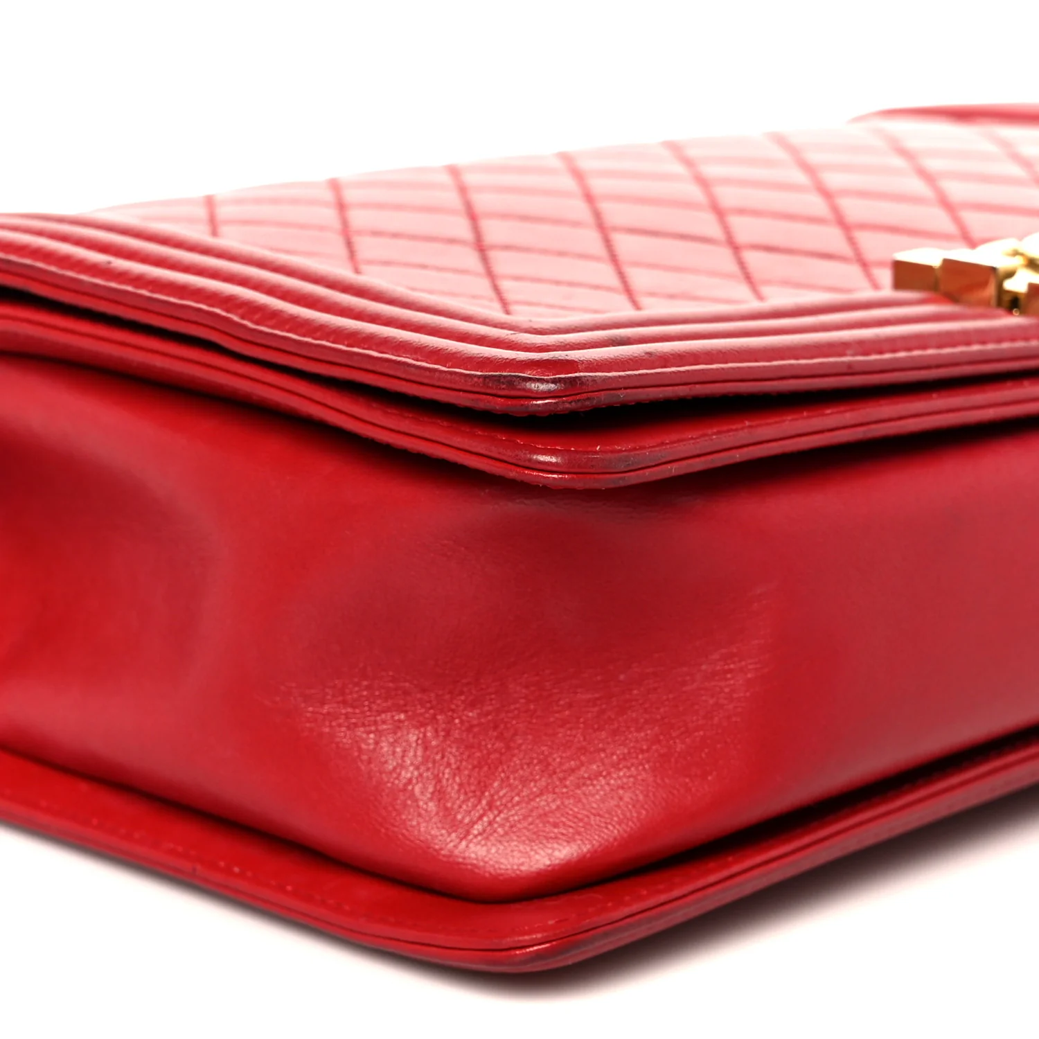 Lambskin Quilted New Medium Boy Flap Red - Image 9