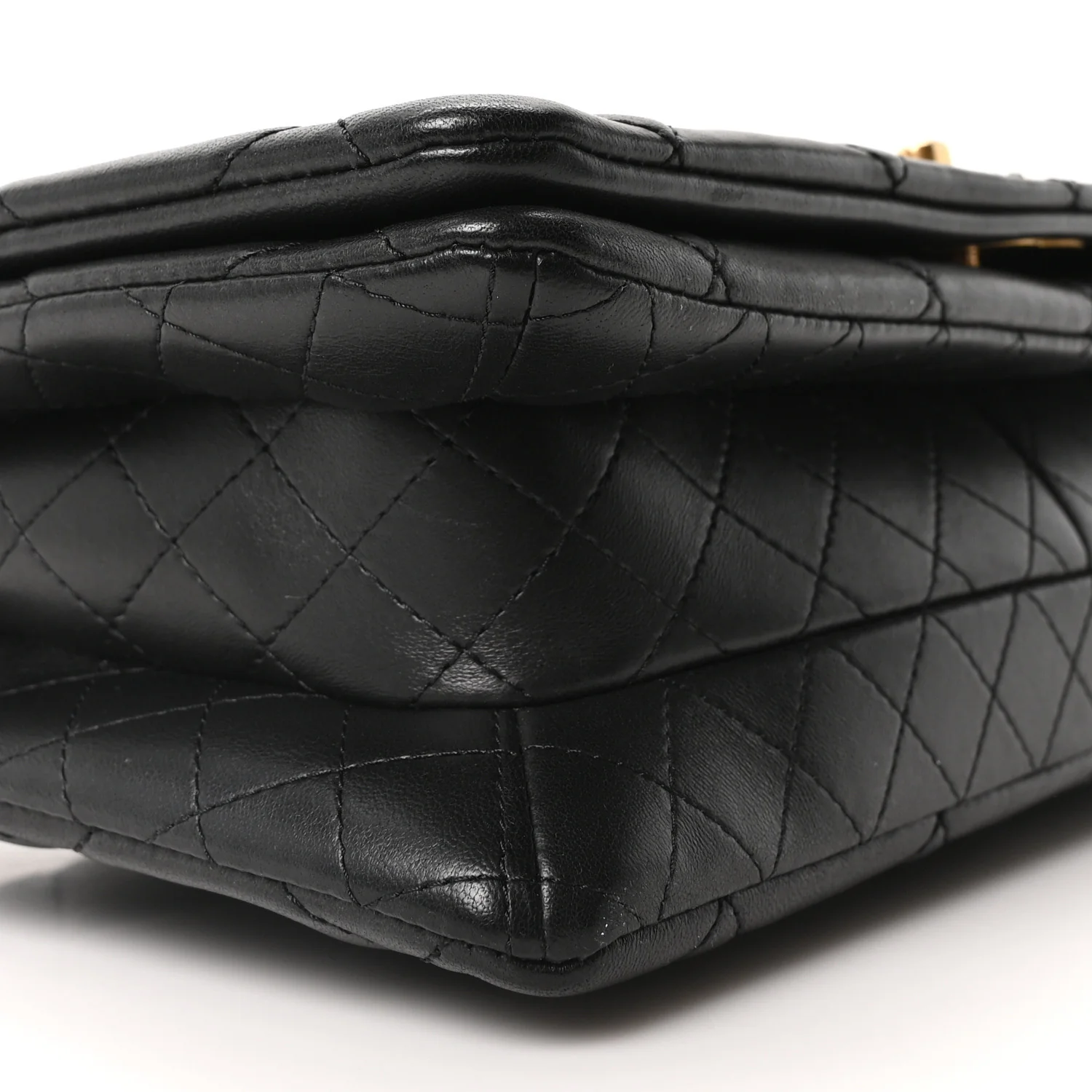 Lambskin Quilted On And On Medium Chain Flap Black - Image 9