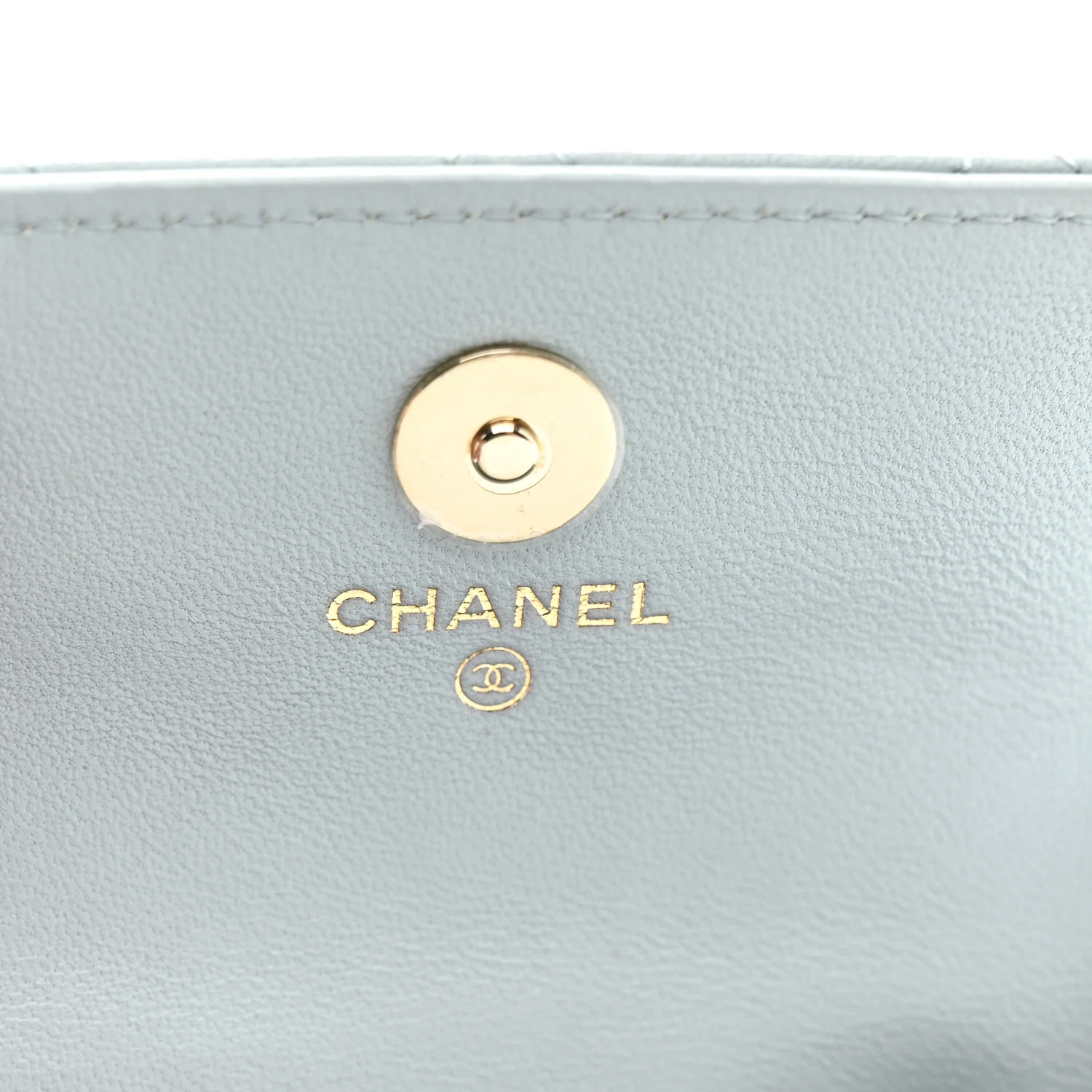 Lambskin Quilted Pearl Chain Belt Bag Light Blue - Image 6