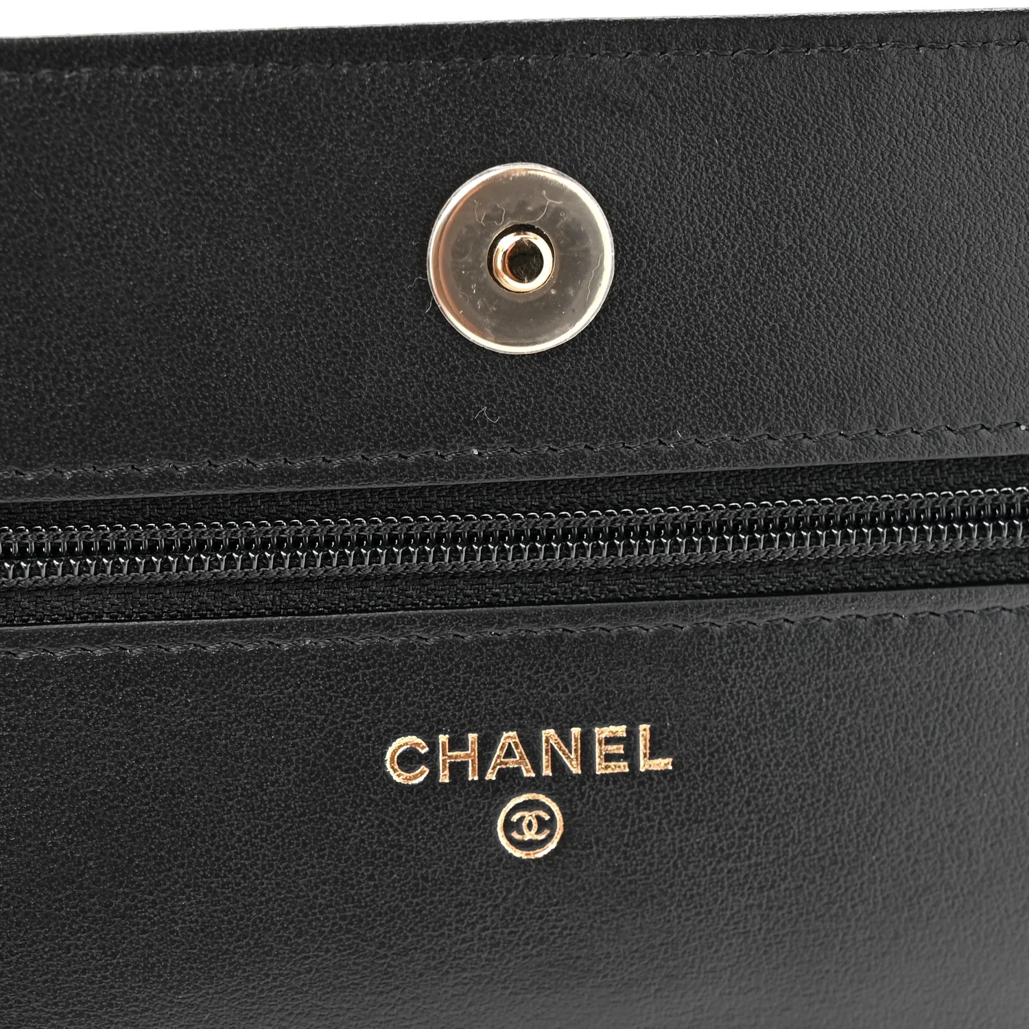 Lambskin Quilted Pearl Wallet On Chain WOC Black - Image 6