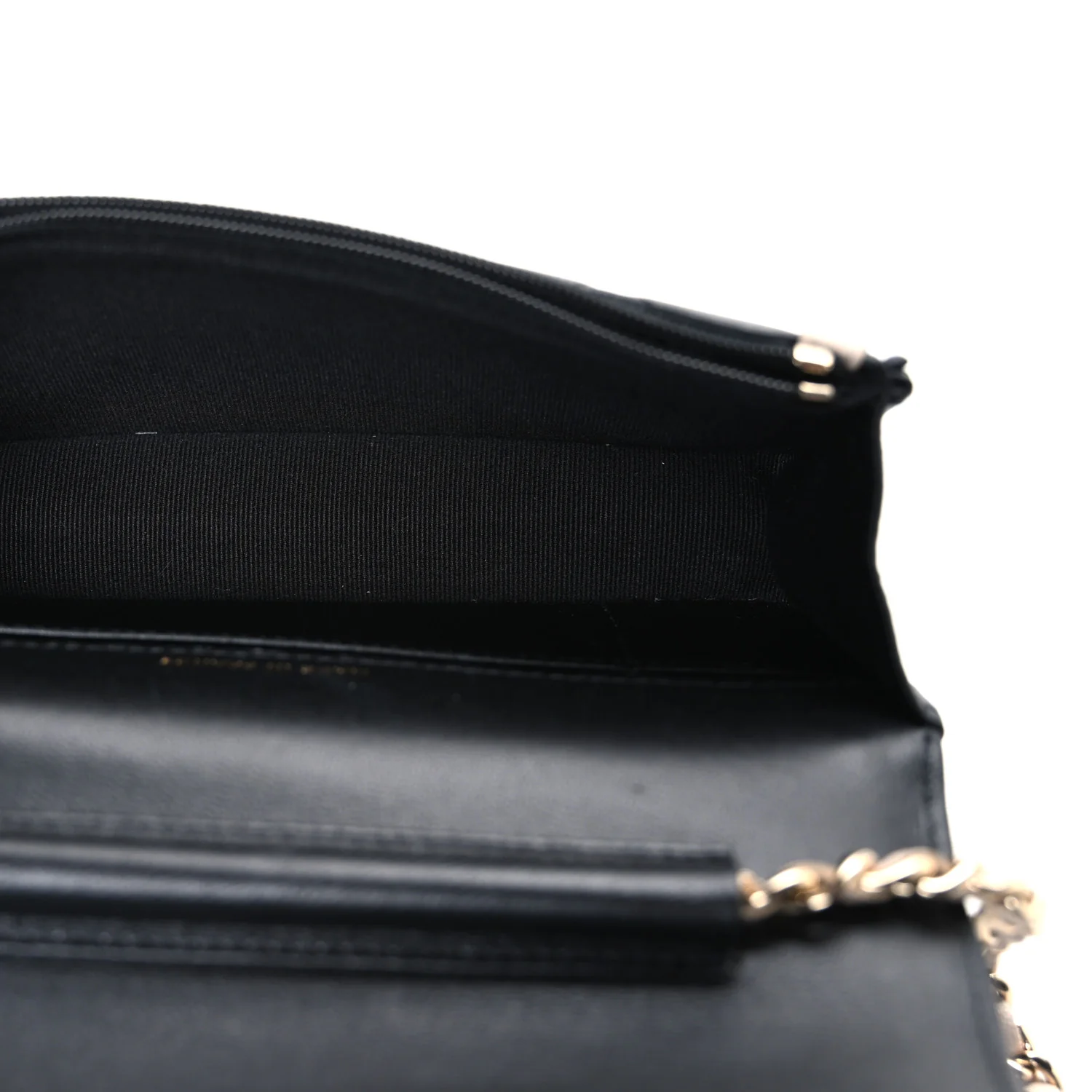 Lambskin Quilted Phone Holder Wallet With Chain Black Beige - Image 5
